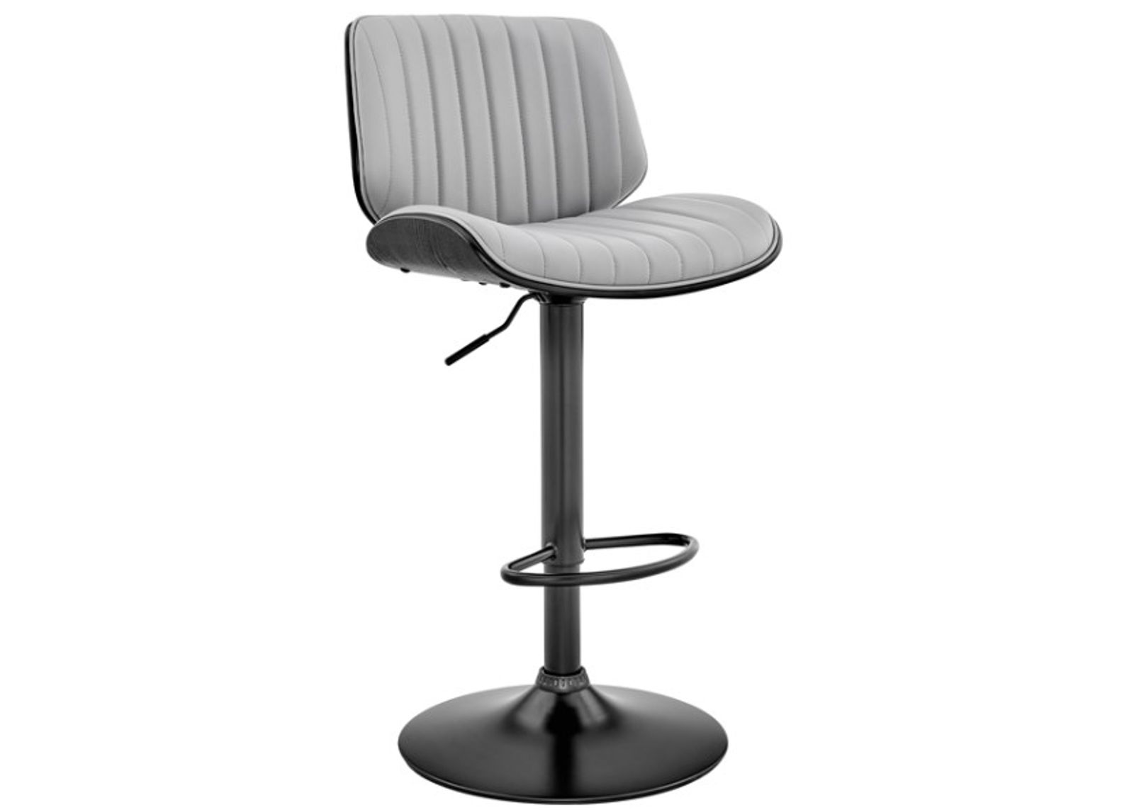 Armen Living Brock Gray/Black Adjustable Bar Stool