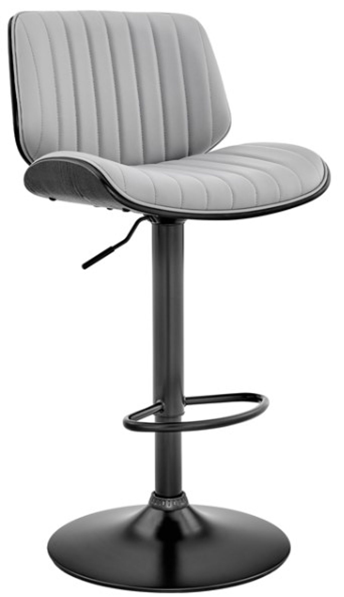 Armen Living Brock Gray/Black Adjustable Bar Stool