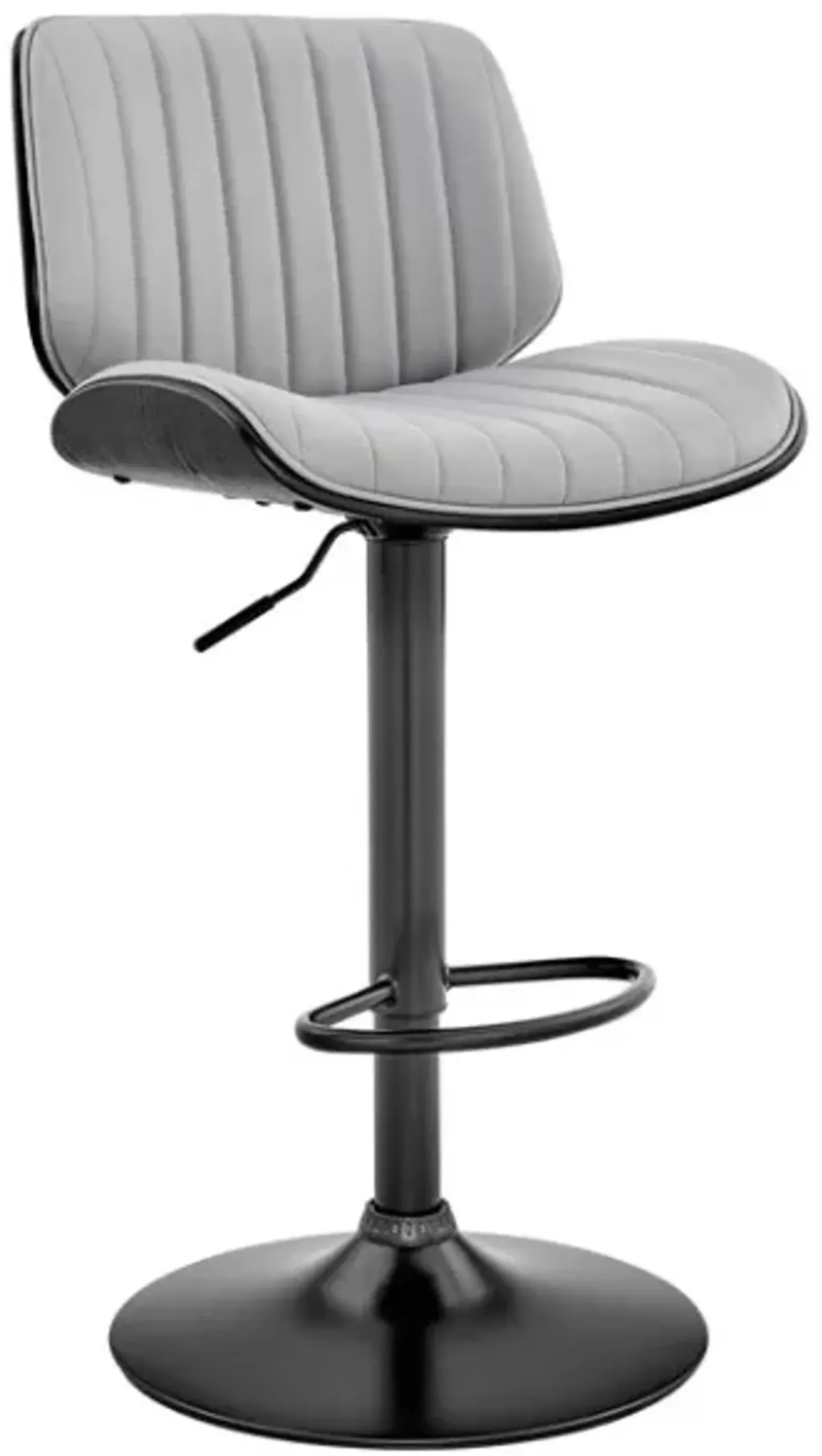 Armen Living Brock Gray/Black Adjustable Bar Stool