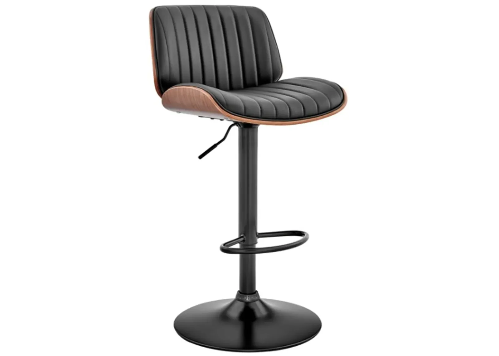 Armen Living Brock Black/Walnut Adjustable Bar Stool