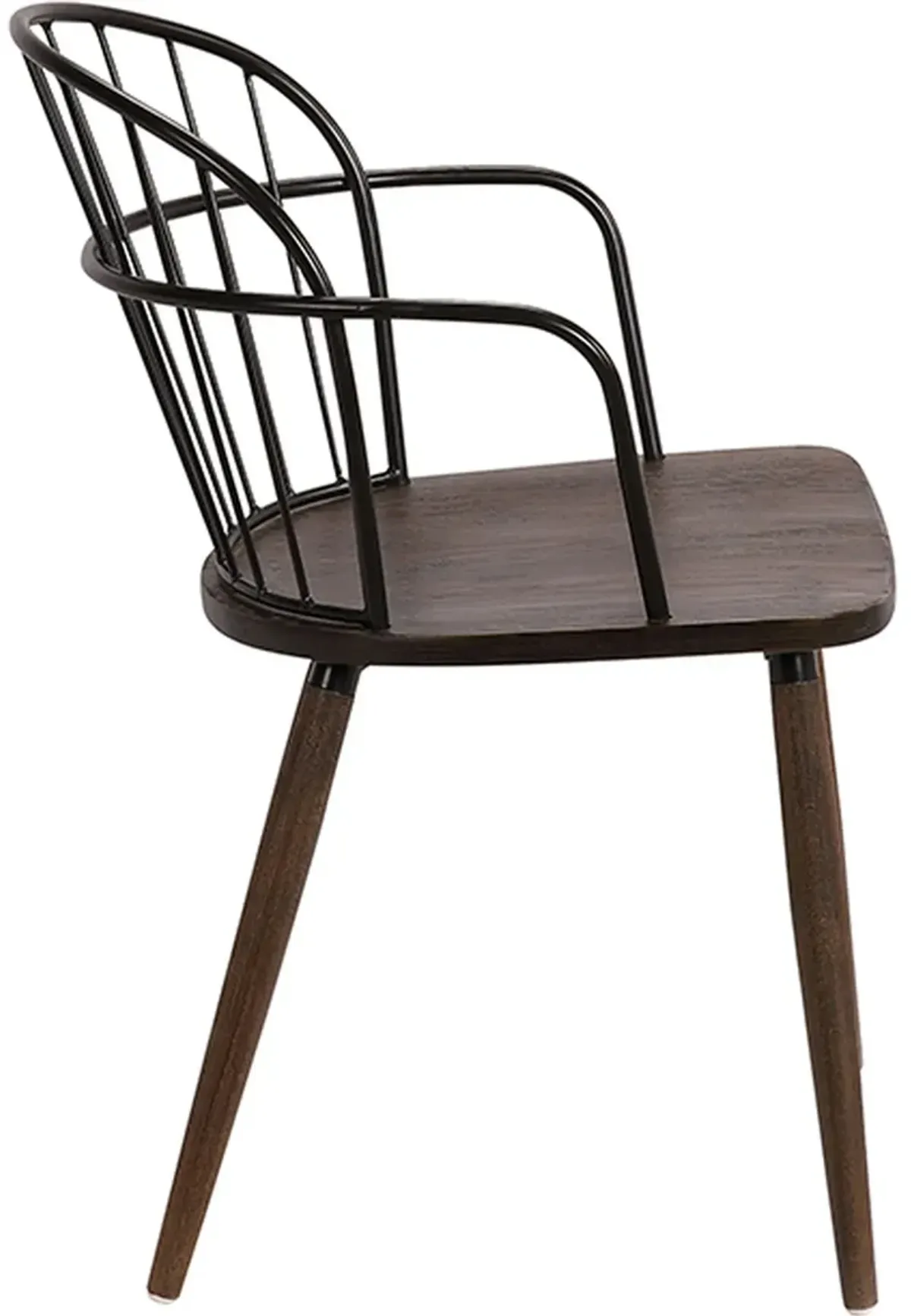 Armen Living Bradley Walnut Side Chair