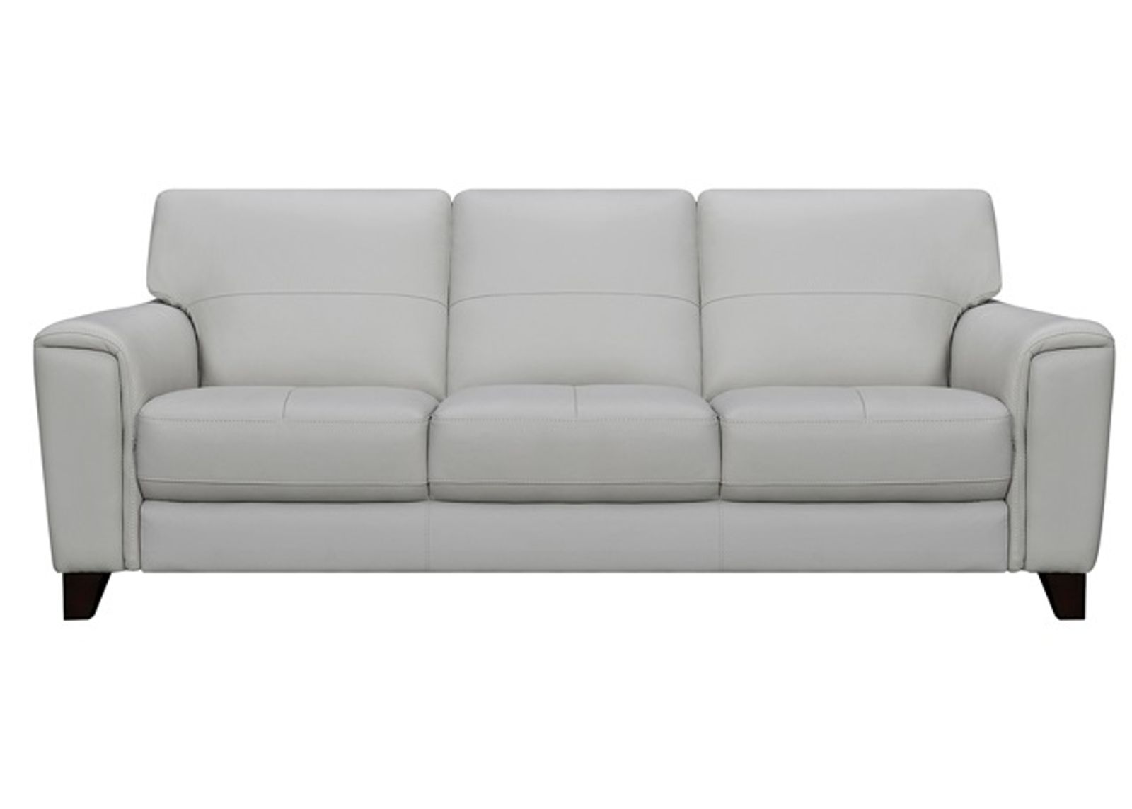 Armen Living Bergen Dove Gray Genuine Leather Square Arm Sofa