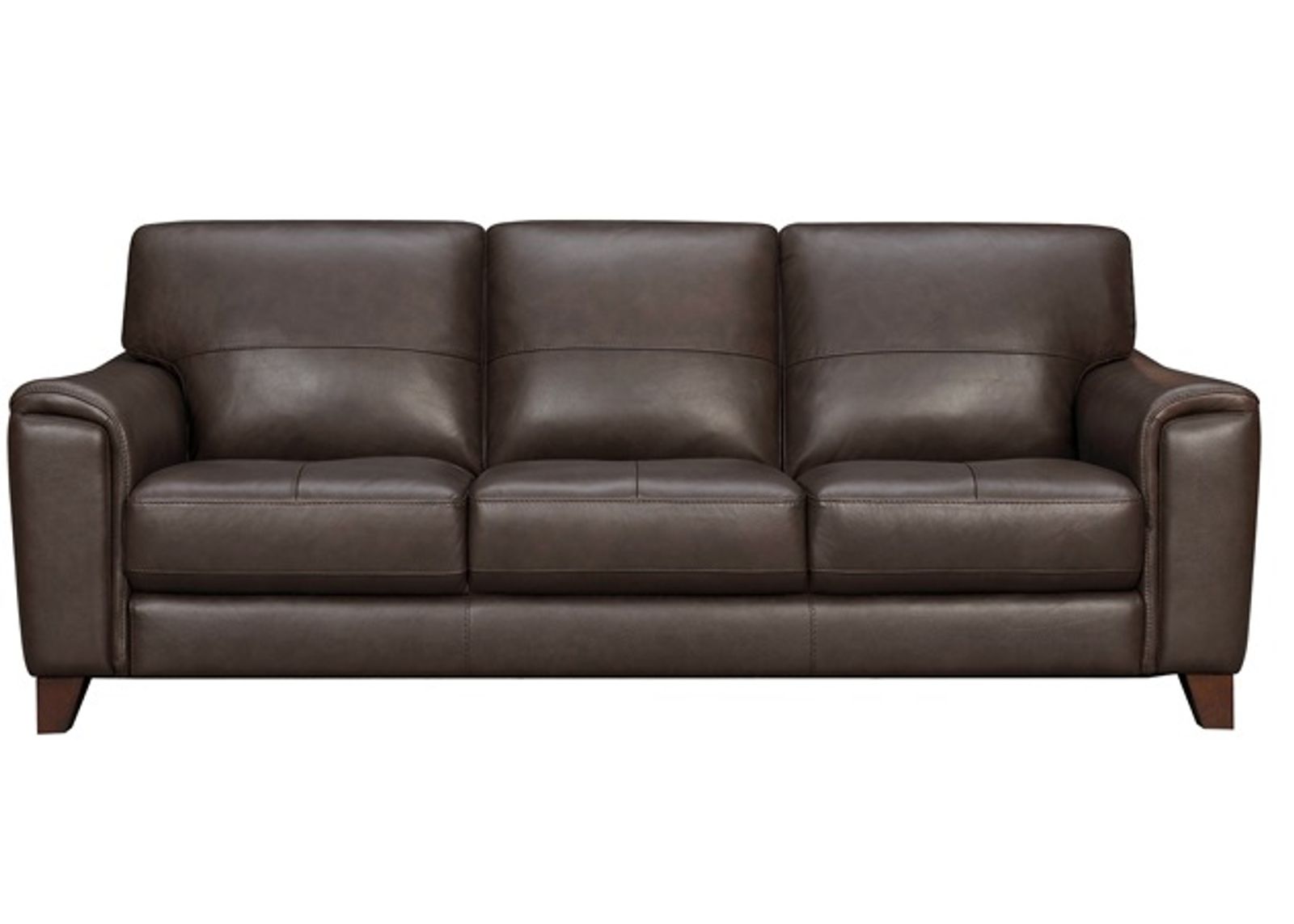 Armen Living Bergen Espresso Genuine Leather Square Arm Sofa