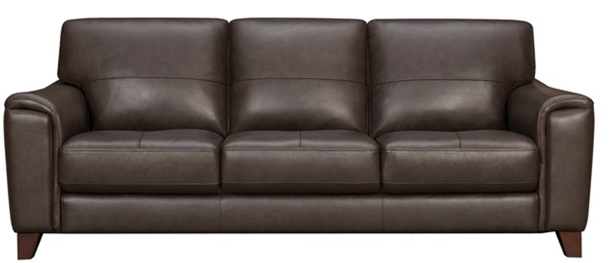 Armen Living Bergen Espresso Genuine Leather Square Arm Sofa