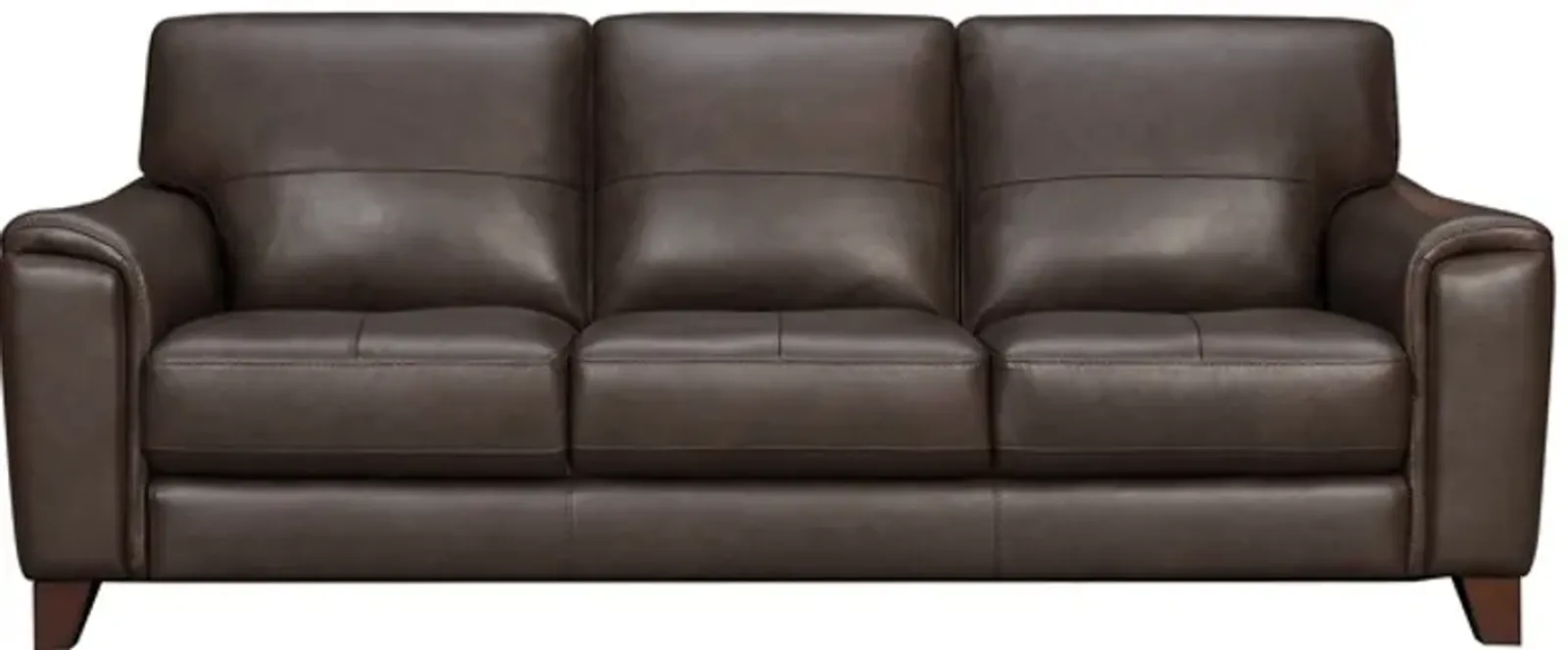 Armen Living Bergen Espresso Genuine Leather Square Arm Sofa