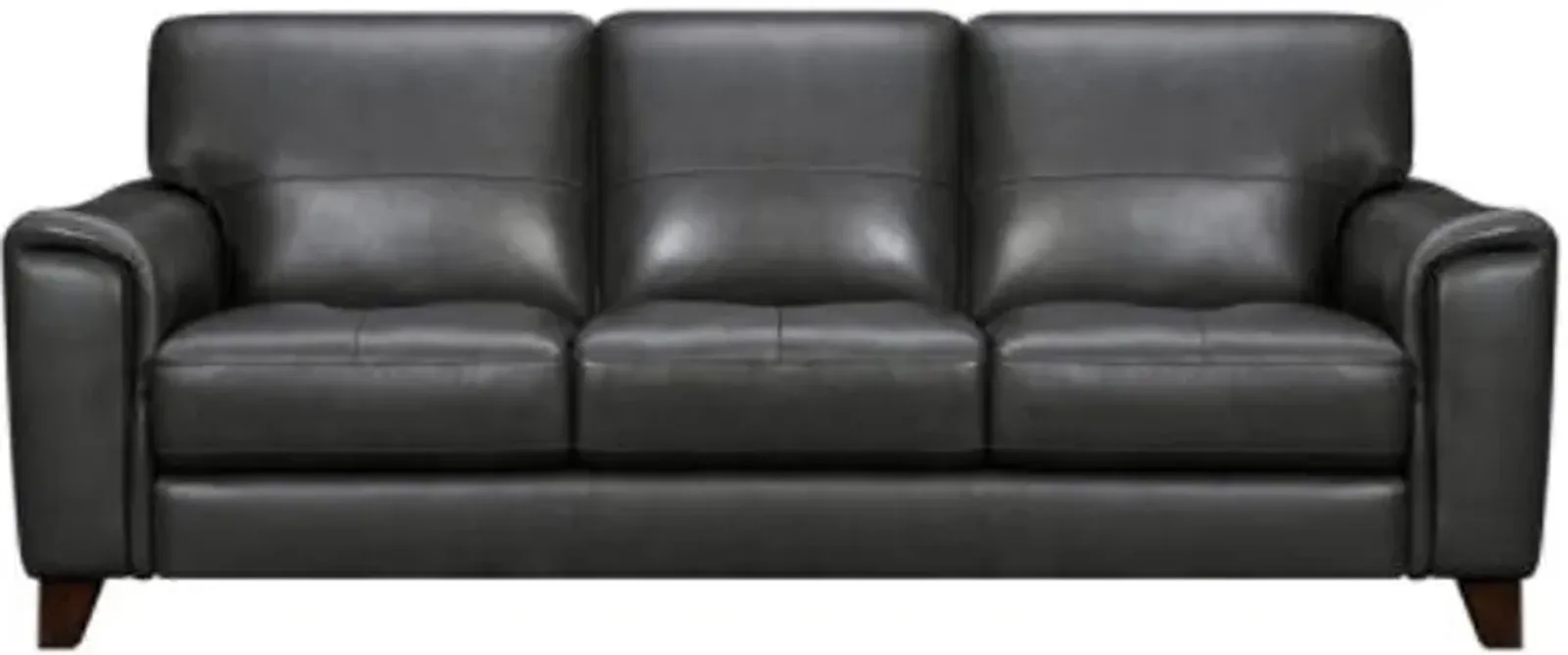 Armen Living Bergen Pewter Genuine Leather Sofa