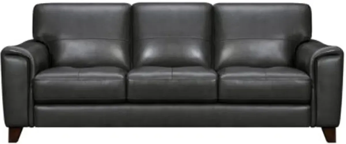 Armen Living Bergen Pewter Genuine Leather Sofa