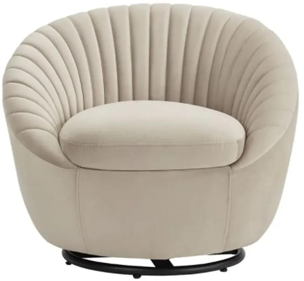 Armen Living Bella Beige Swivel Accent Chair