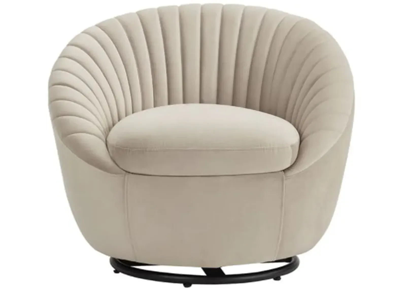 Armen Living Bella Beige Swivel Accent Chair