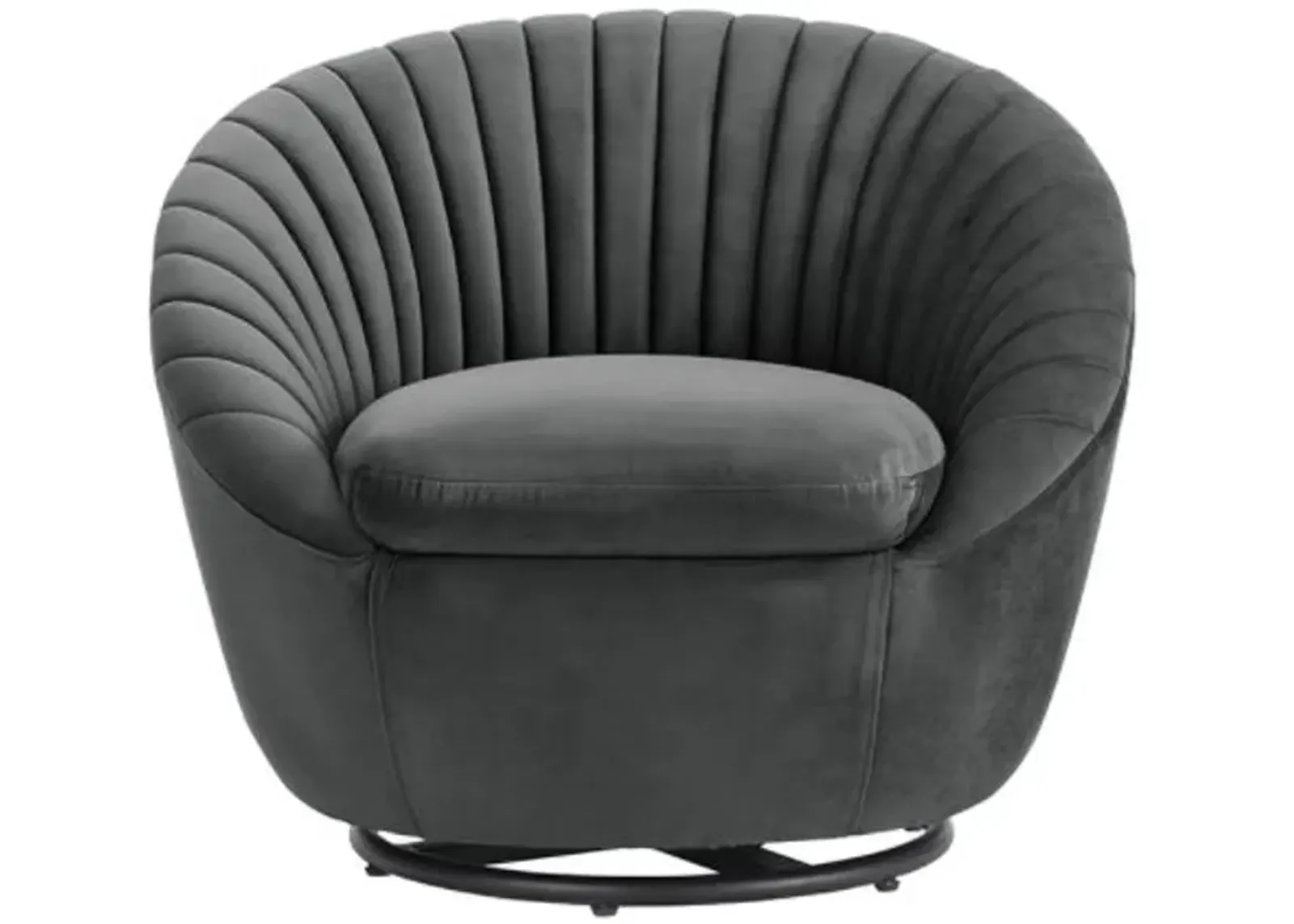 Armen Living Bella Dark Gray Swivel Accent Chair