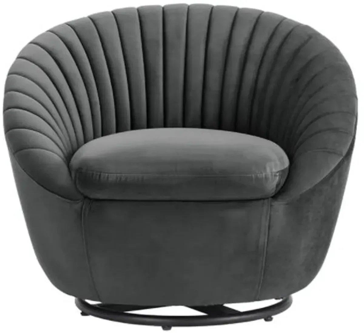 Armen Living Bella Dark Gray Swivel Accent Chair