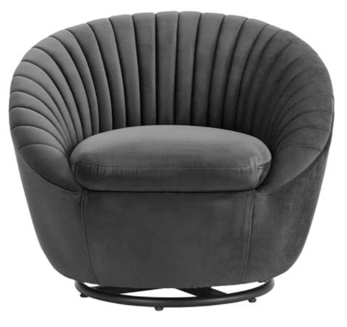 Armen Living Bella Dark Gray Swivel Accent Chair