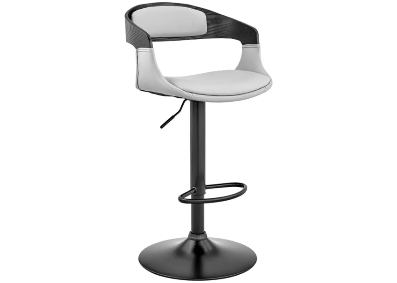 Armen Living Benson Gray/Black Adjustable Bar Stool