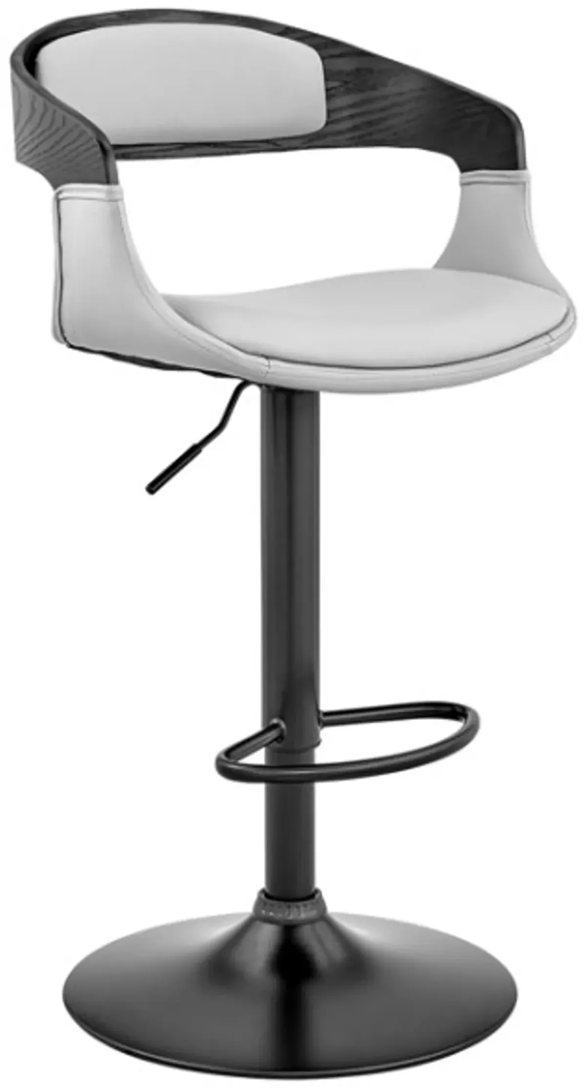 Armen Living Benson Gray/Black Adjustable Bar Stool