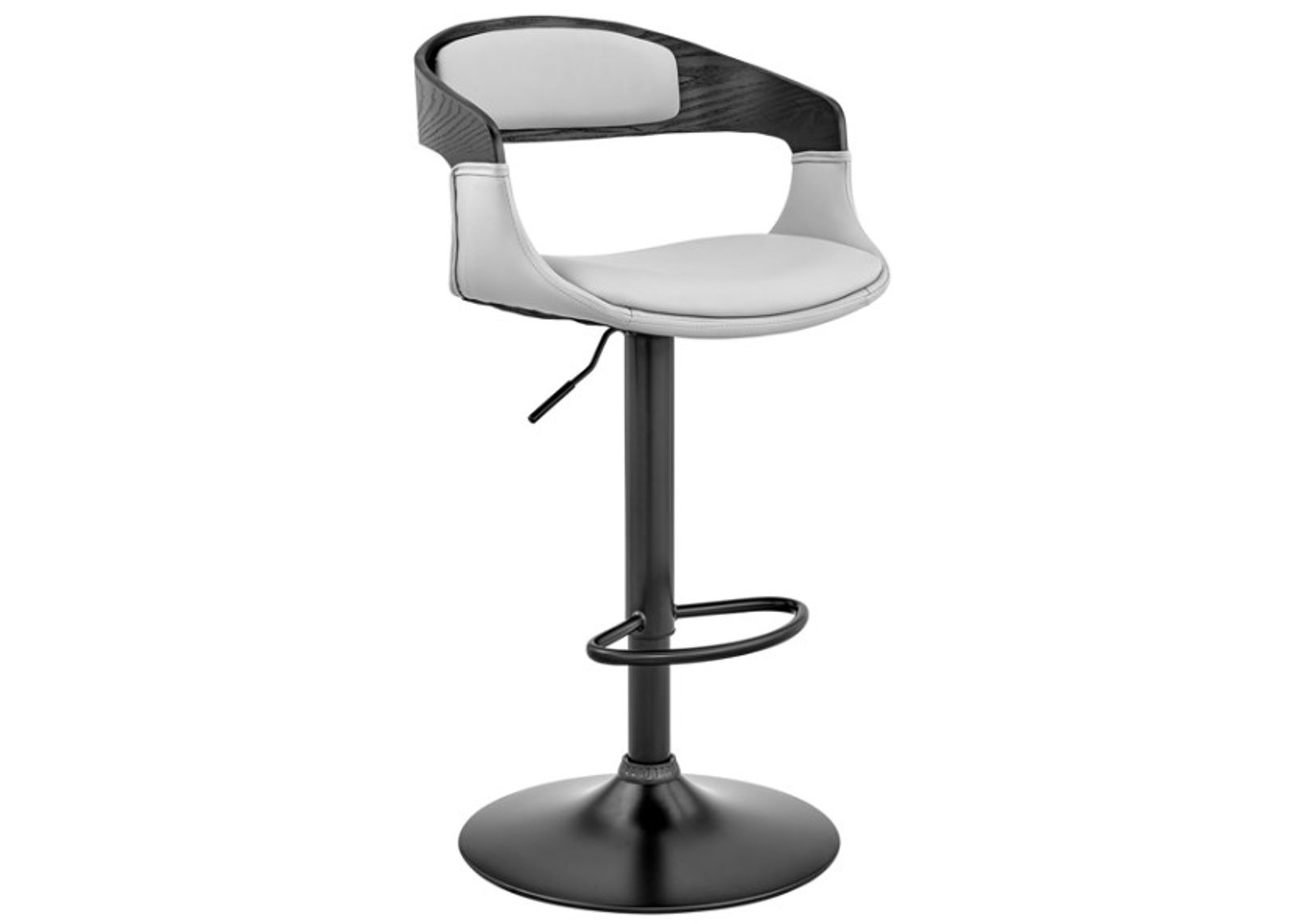 Armen Living Benson Gray/Black Adjustable Bar Stool