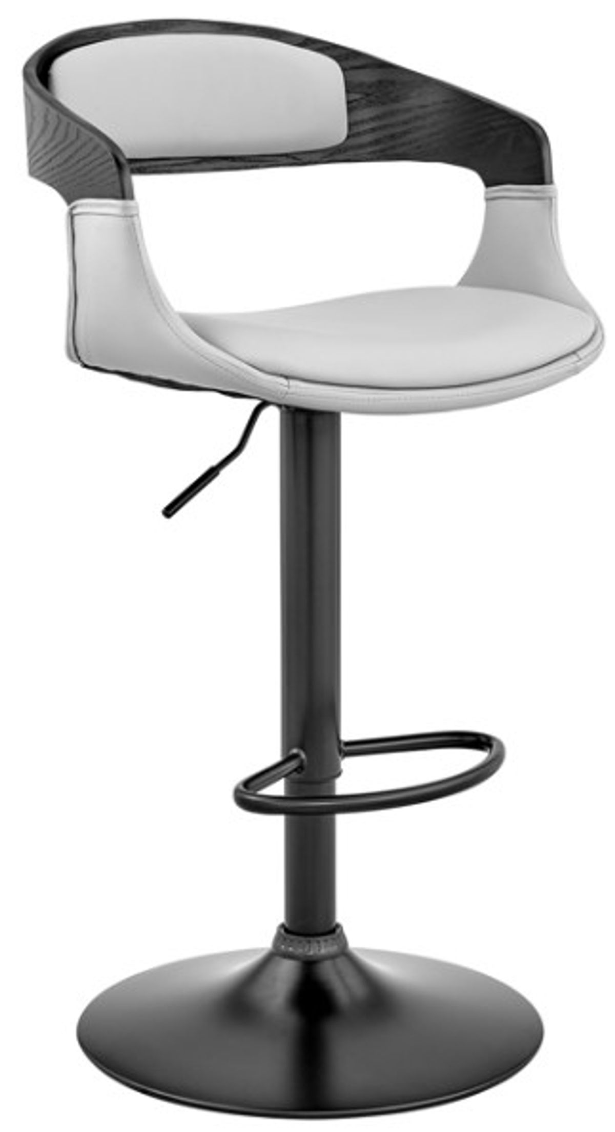 Armen Living Benson Gray/Black Adjustable Bar Stool