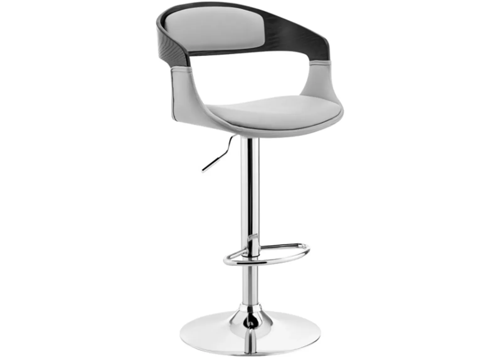 Armen Living Benson Gray/Chrome Adjustable Bar Stool