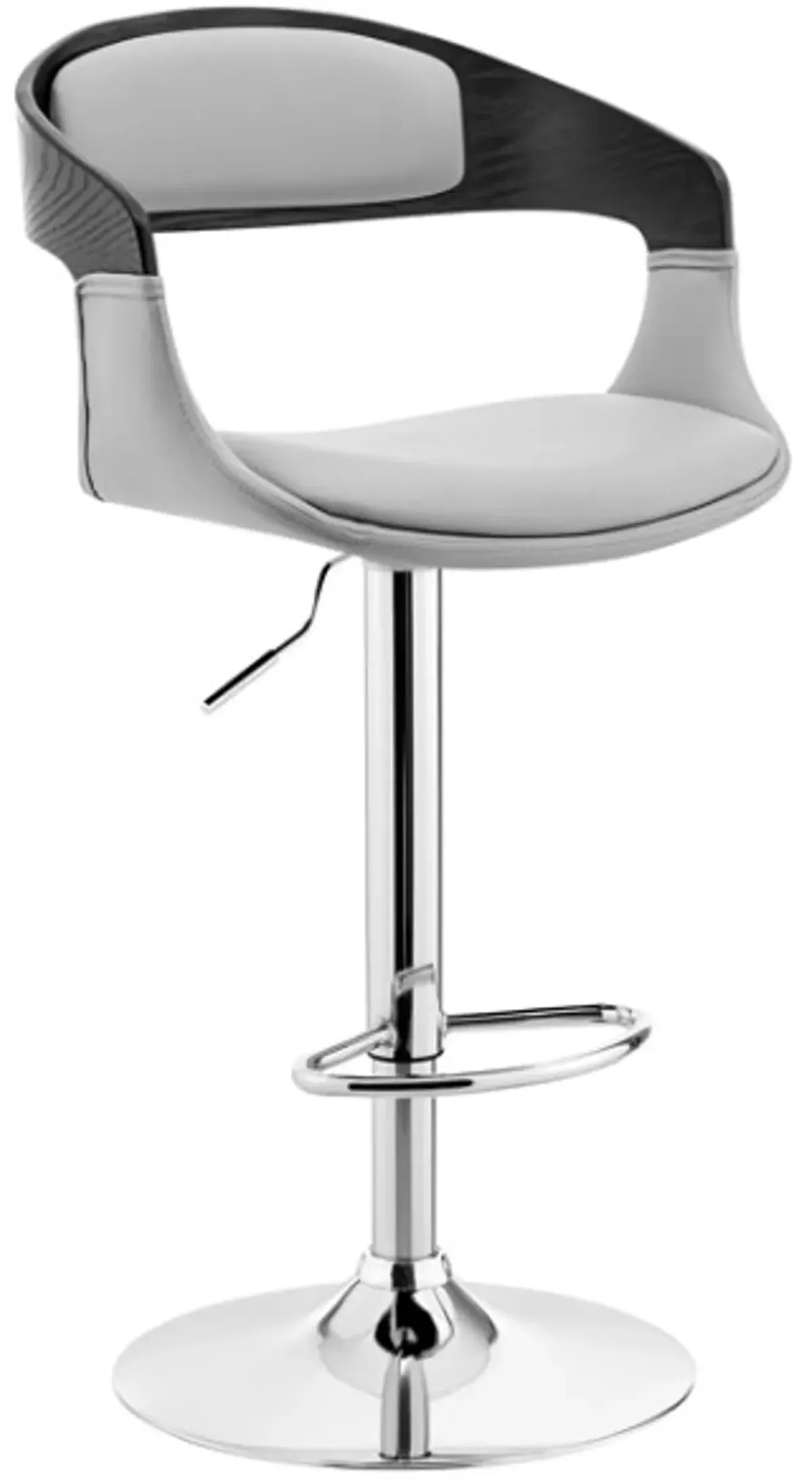 Armen Living Benson Gray/Chrome Adjustable Bar Stool