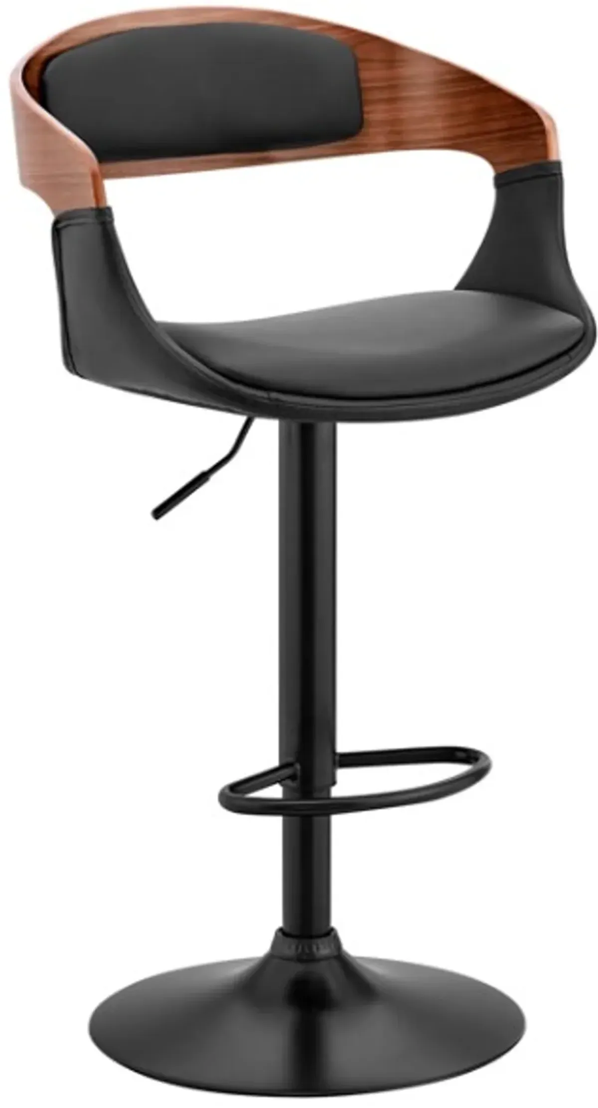 Armen Living Benson Black Adjustable Bar Stool