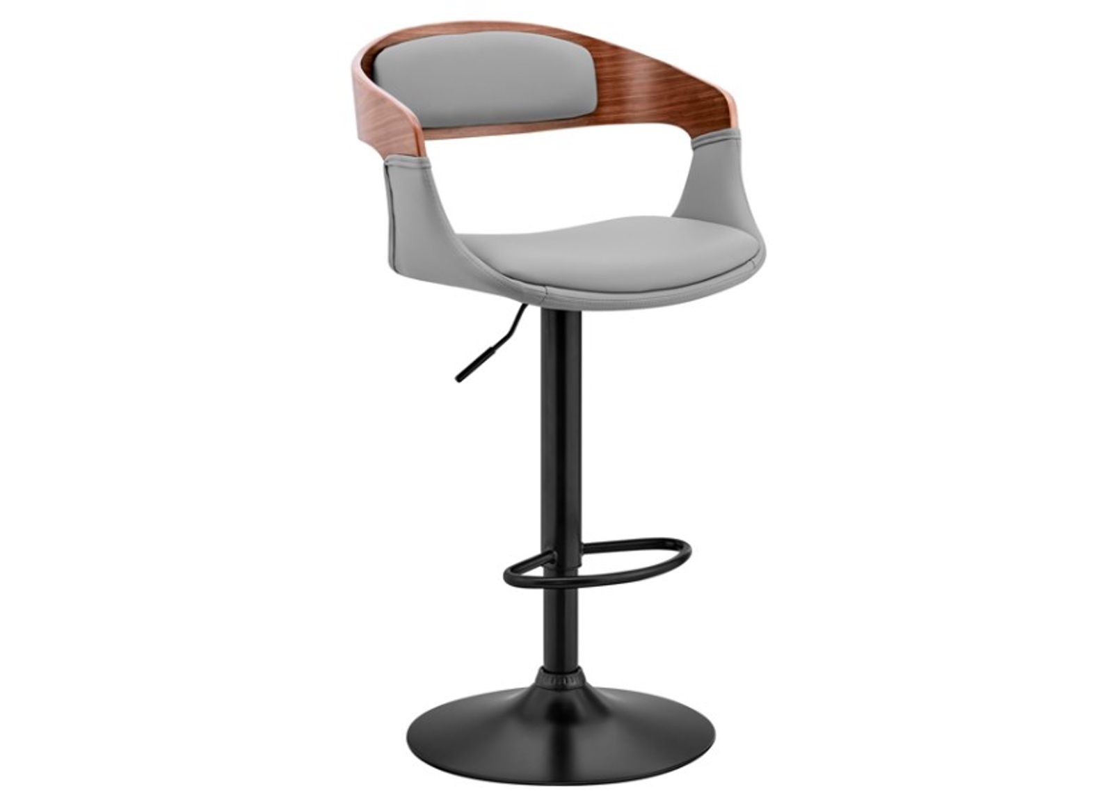 Armen Living Benson Gray/Black Adjustable Bar Stool