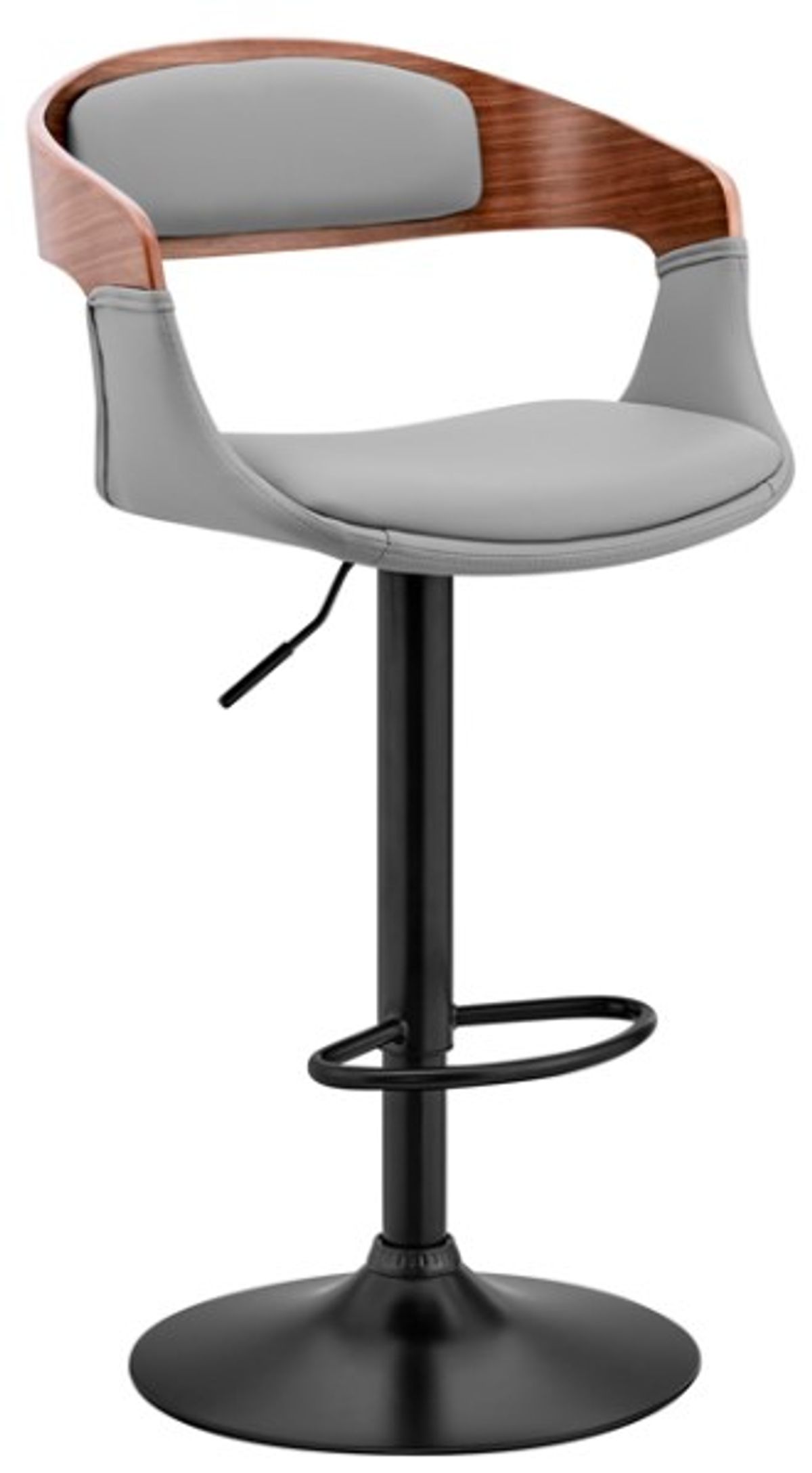 Armen Living Benson Gray/Black Adjustable Bar Stool