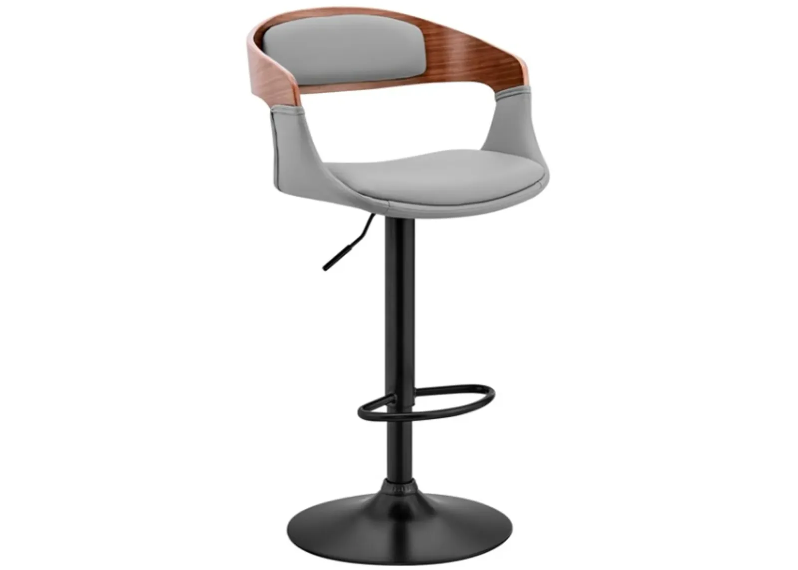 Armen Living Benson Gray/Black Adjustable Bar Stool