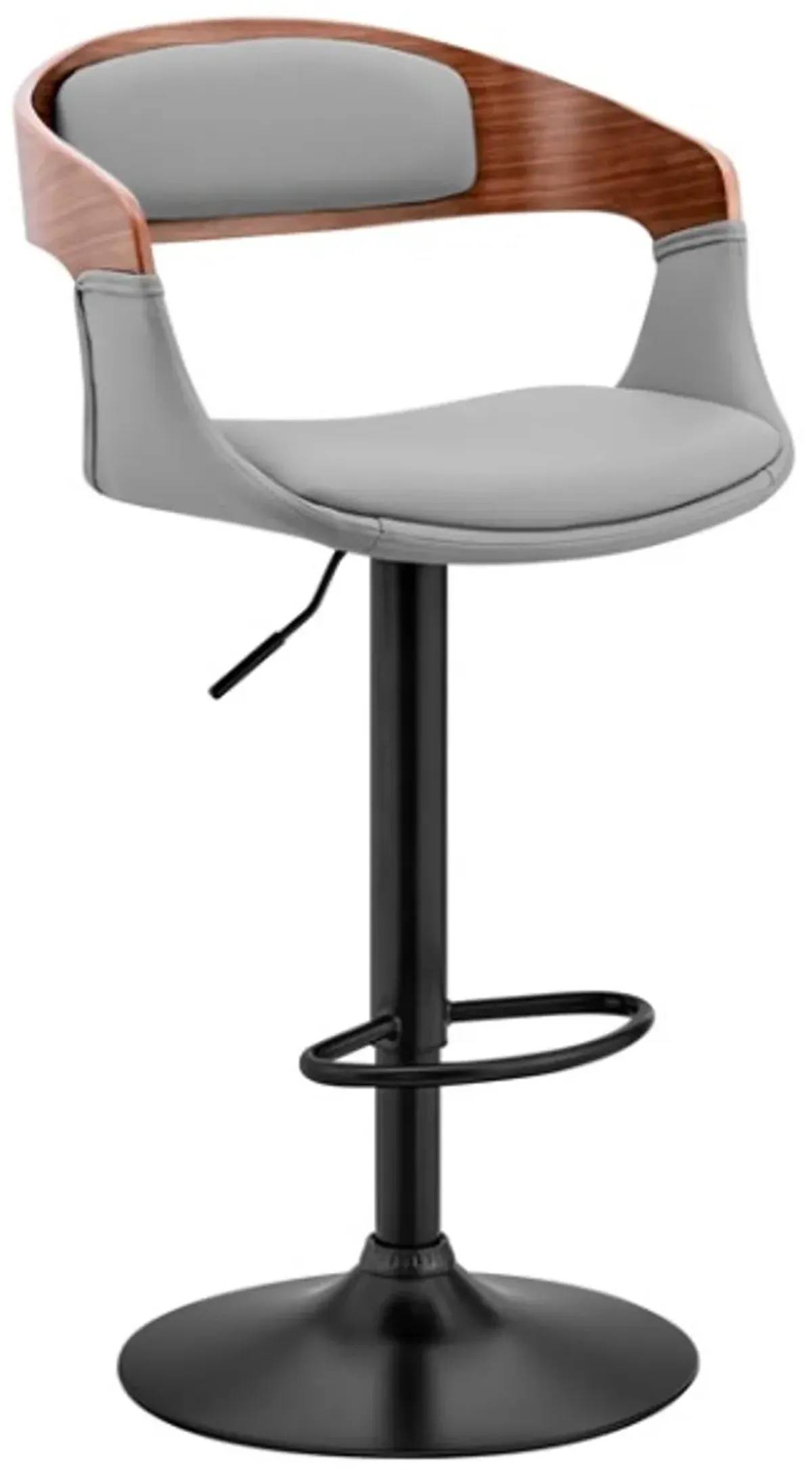 Armen Living Benson Gray/Black Adjustable Bar Stool