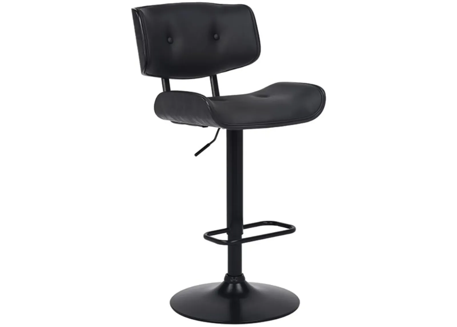 Armen Living Brooklyn Black Adjustable Swivel Bar Stool