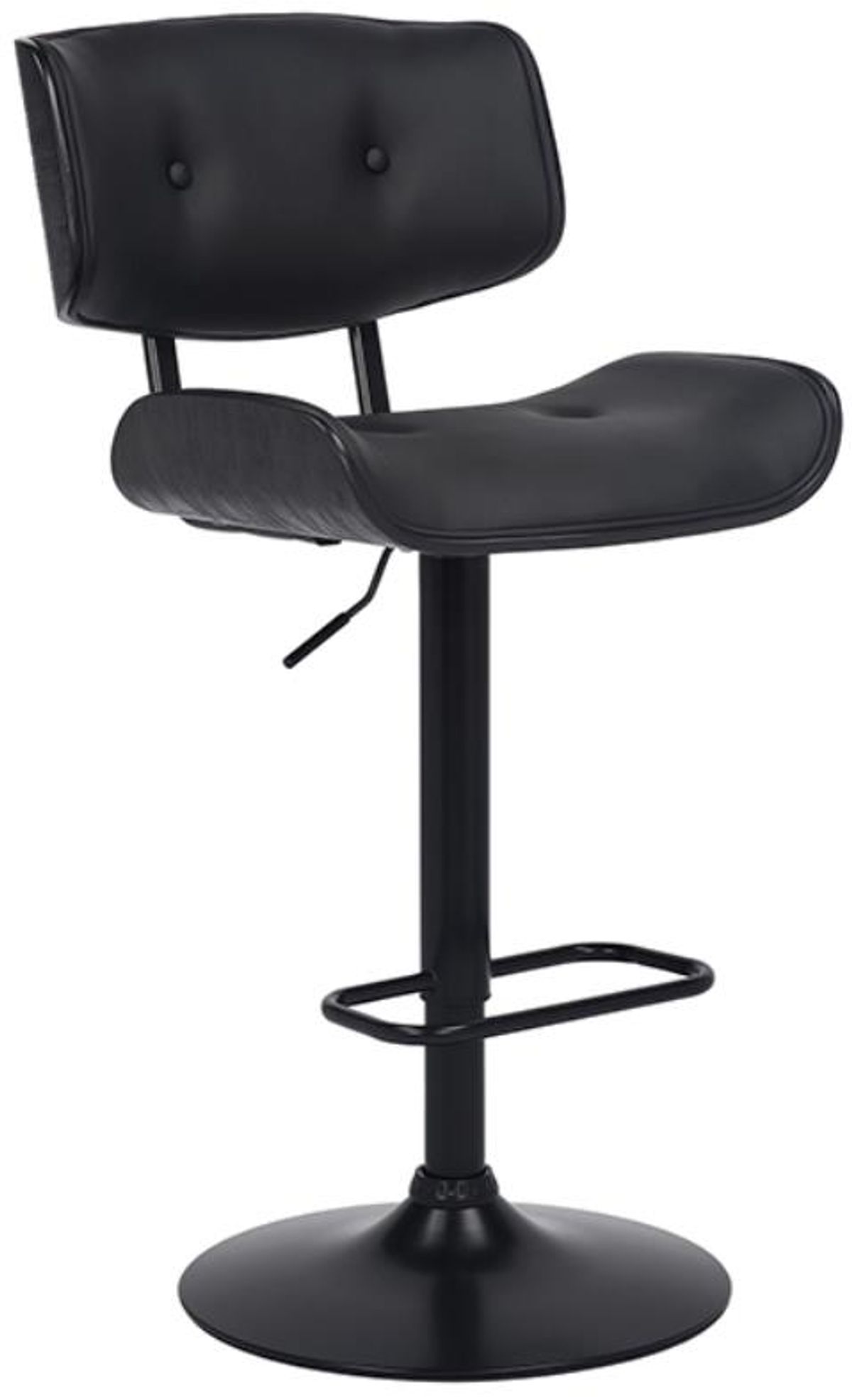 Armen Living Brooklyn Black Adjustable Swivel Bar Stool