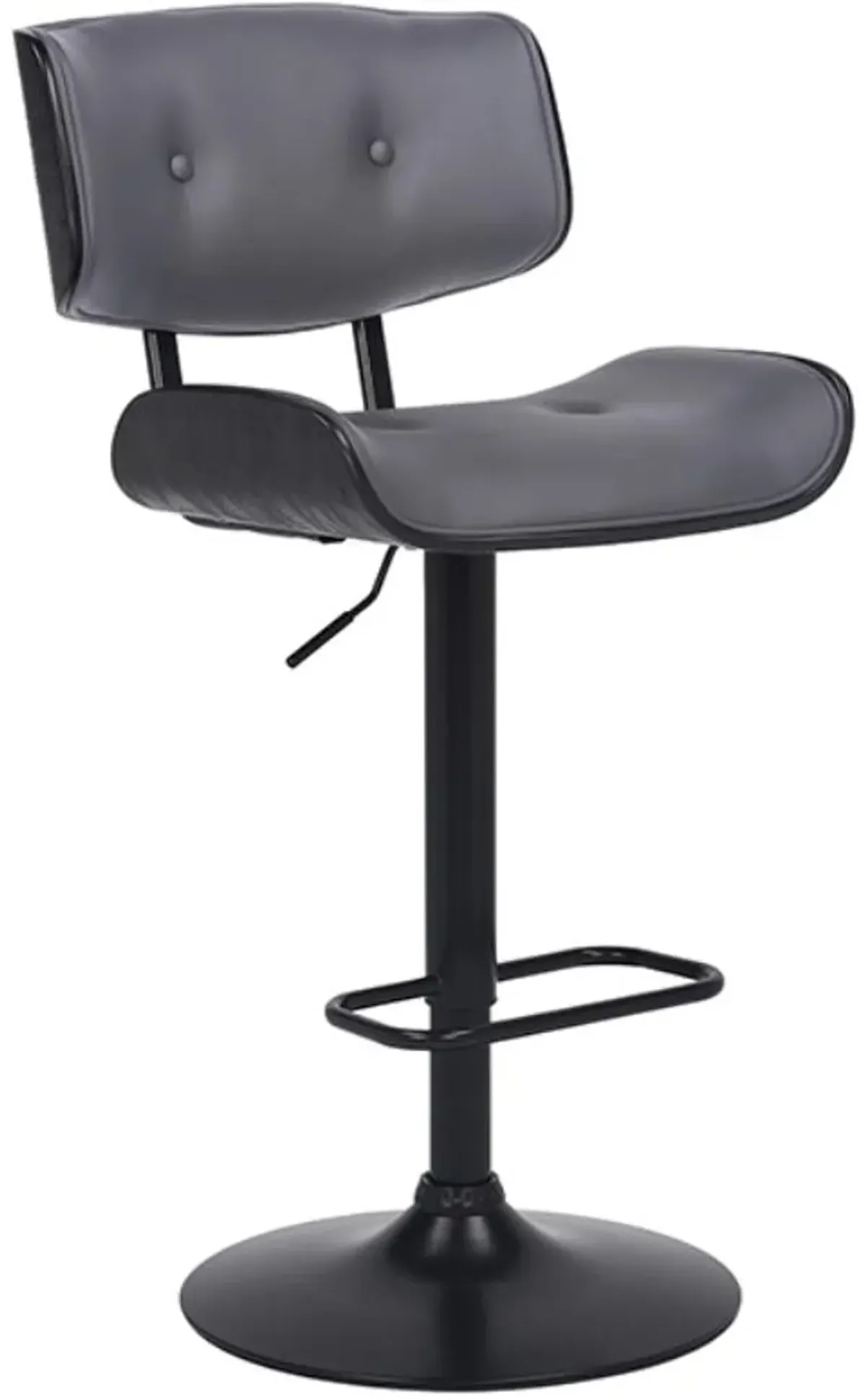 Armen Living Brooklyn Black/Grey Adjustable Swivel Bar Stool