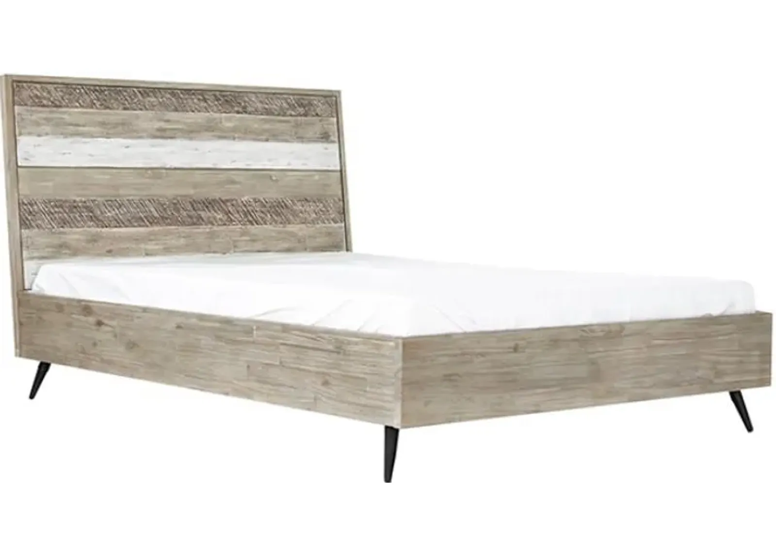 Armen Living Bridges Two Tone Grey King Platform Bed