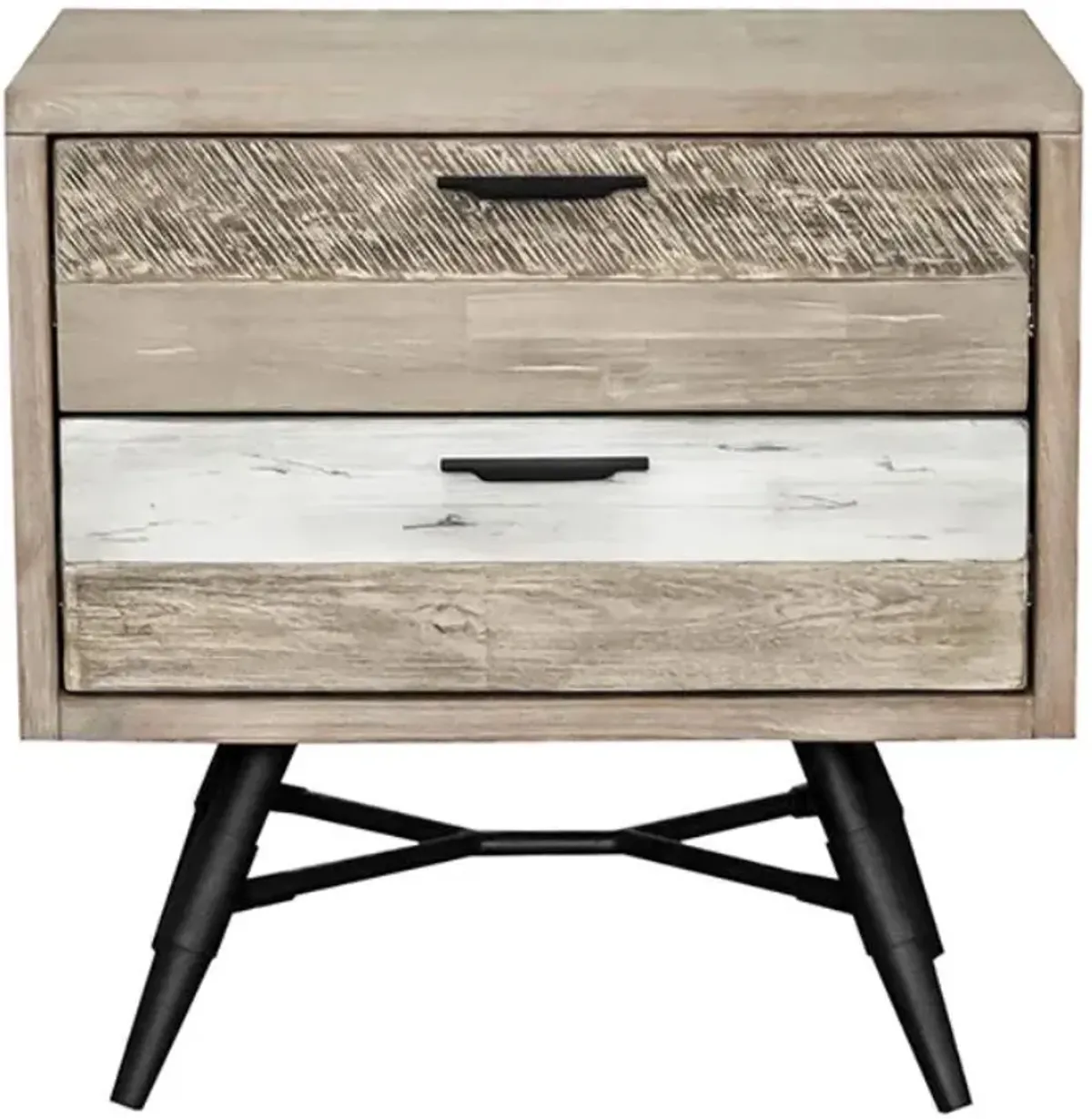 Armen Living Bridges Two Tone Grey Nightstand 