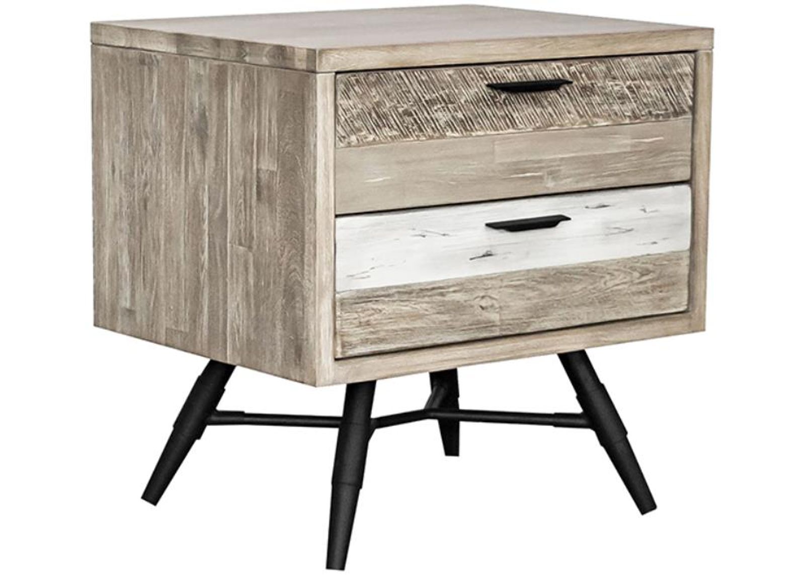 Armen Living Bridges Two Tone Grey Nightstand 