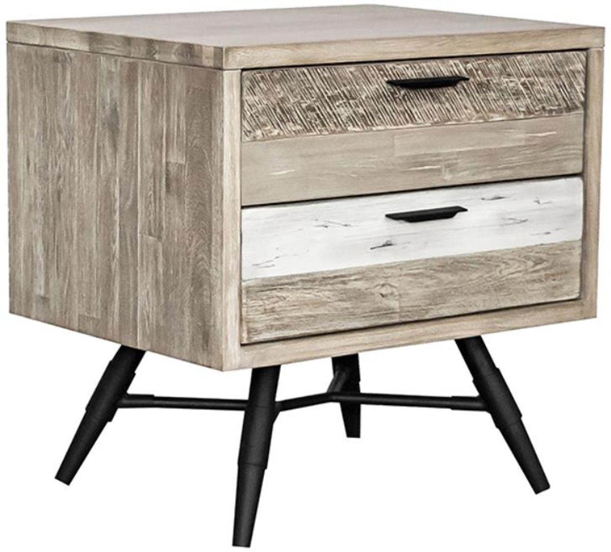 Armen Living Bridges Two Tone Grey Nightstand 