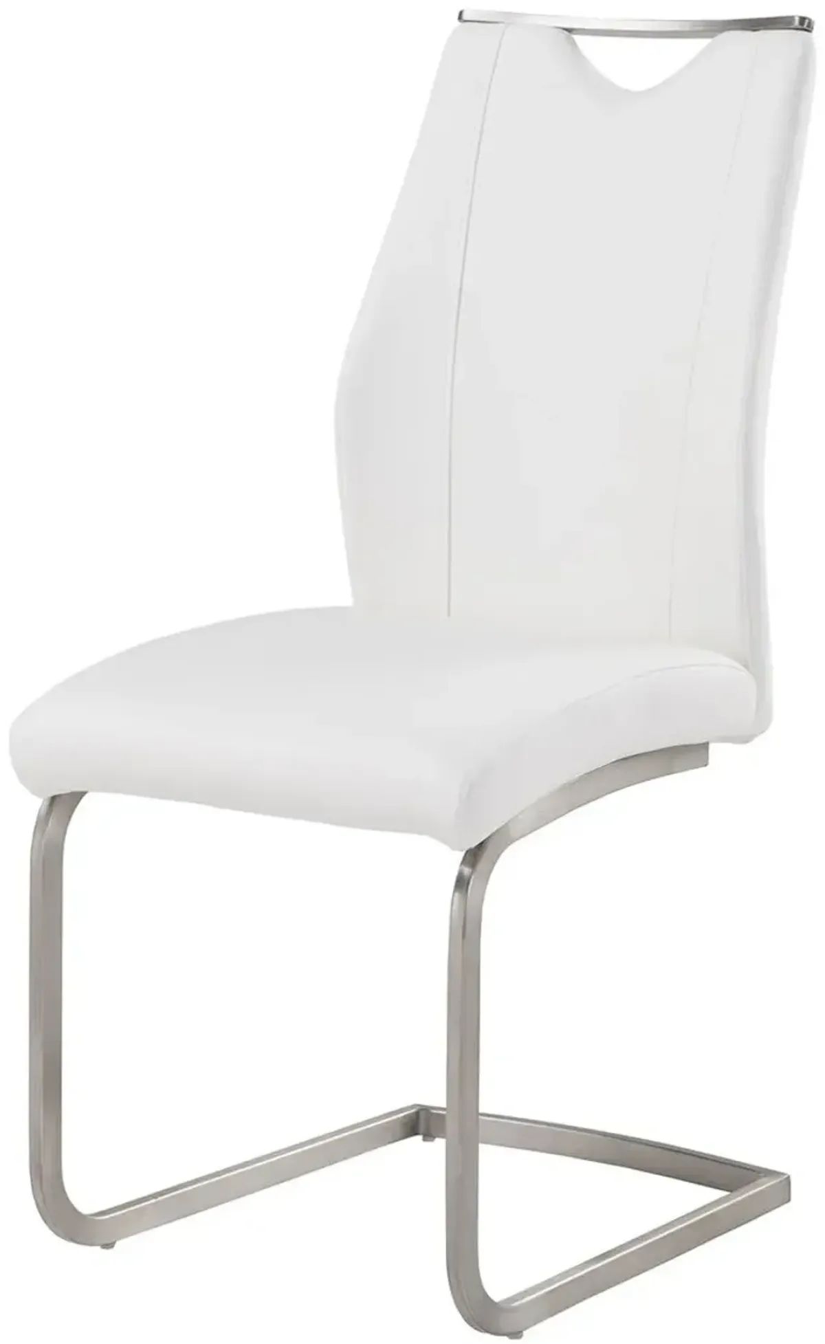 Armen Living Bravo 2-Piece White Side Chairs