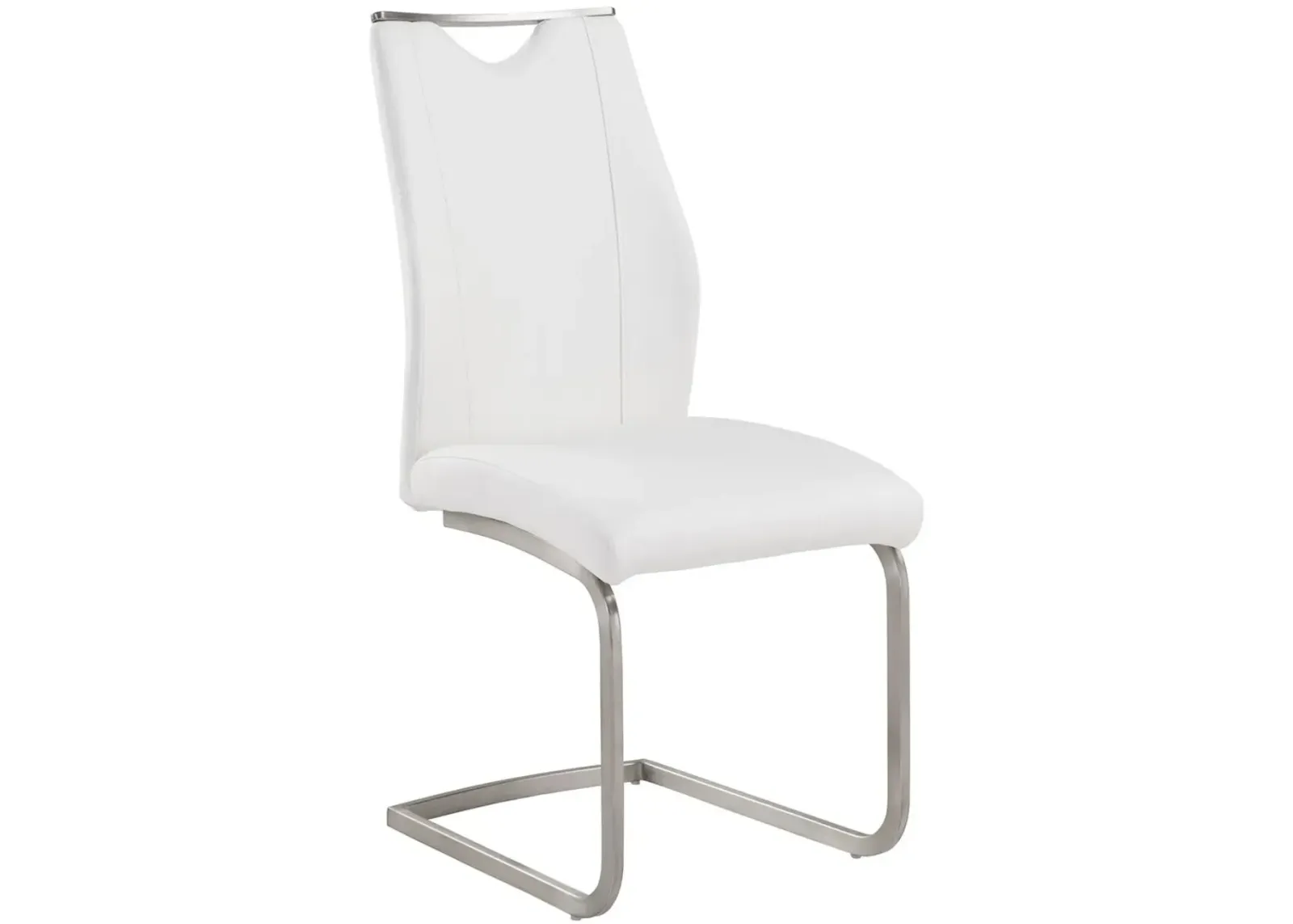 Armen Living Bravo 2-Piece White Side Chairs