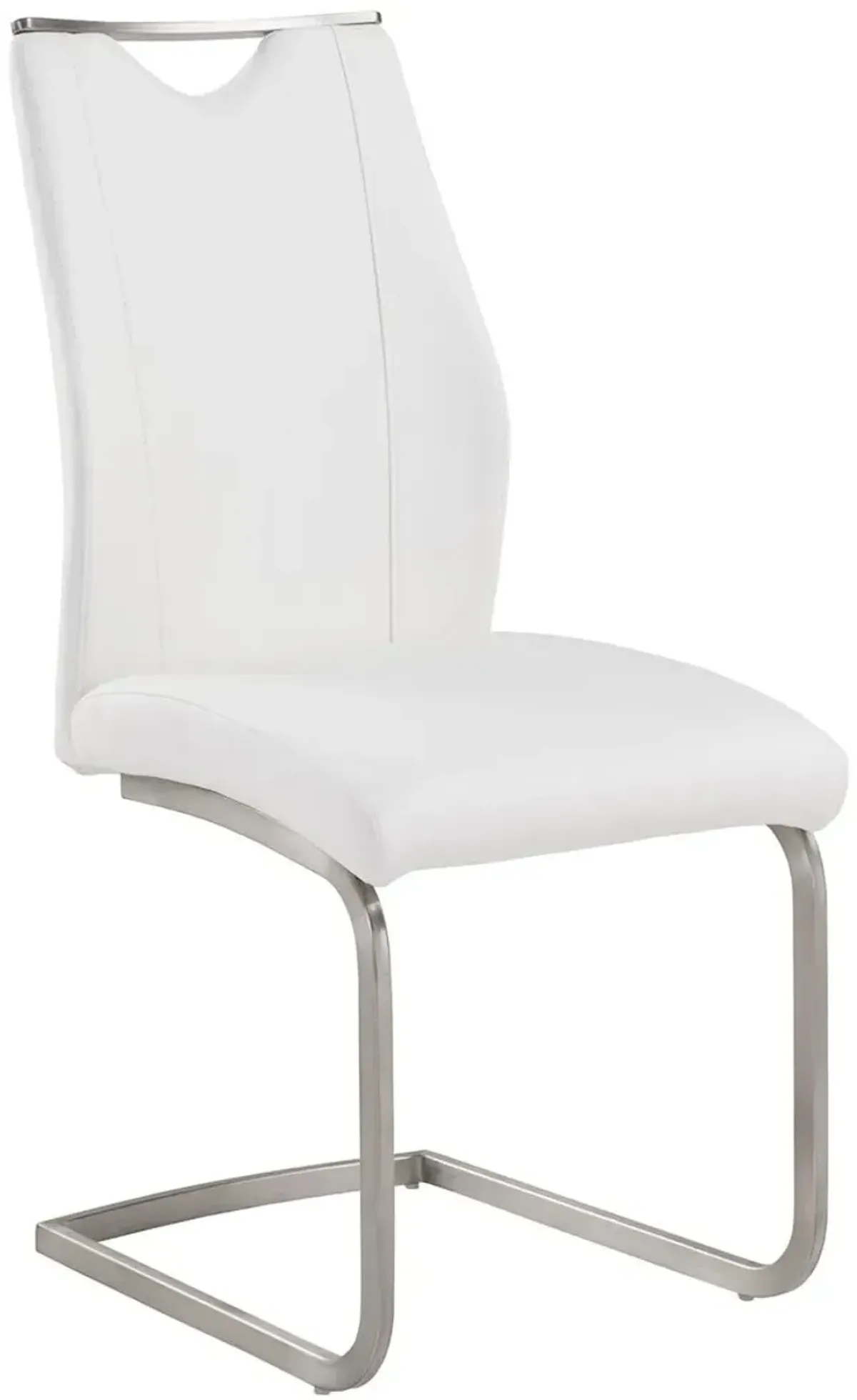 Armen Living Bravo 2-Piece White Side Chairs