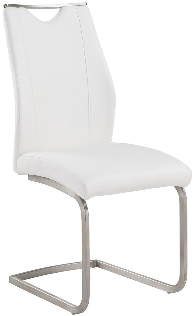 Armen Living Bravo 2-Piece White Side Chairs