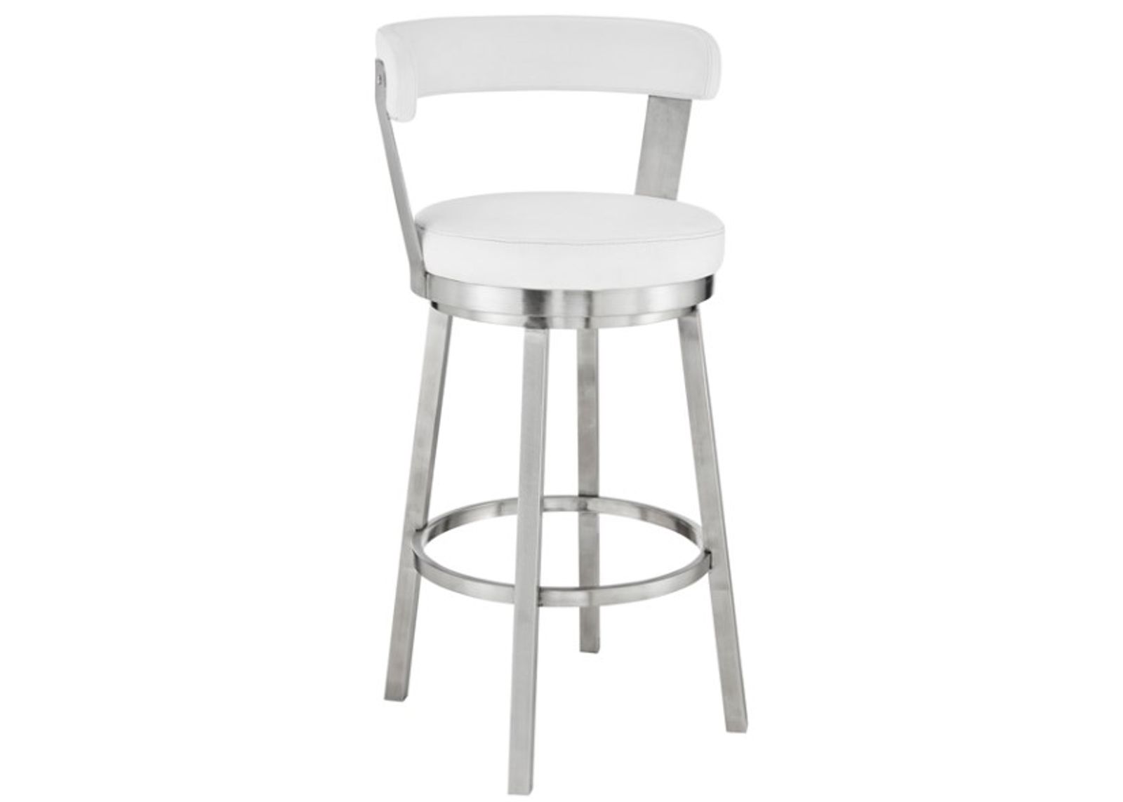 Armen Living Bryant White 26" Swivel Counter Stool