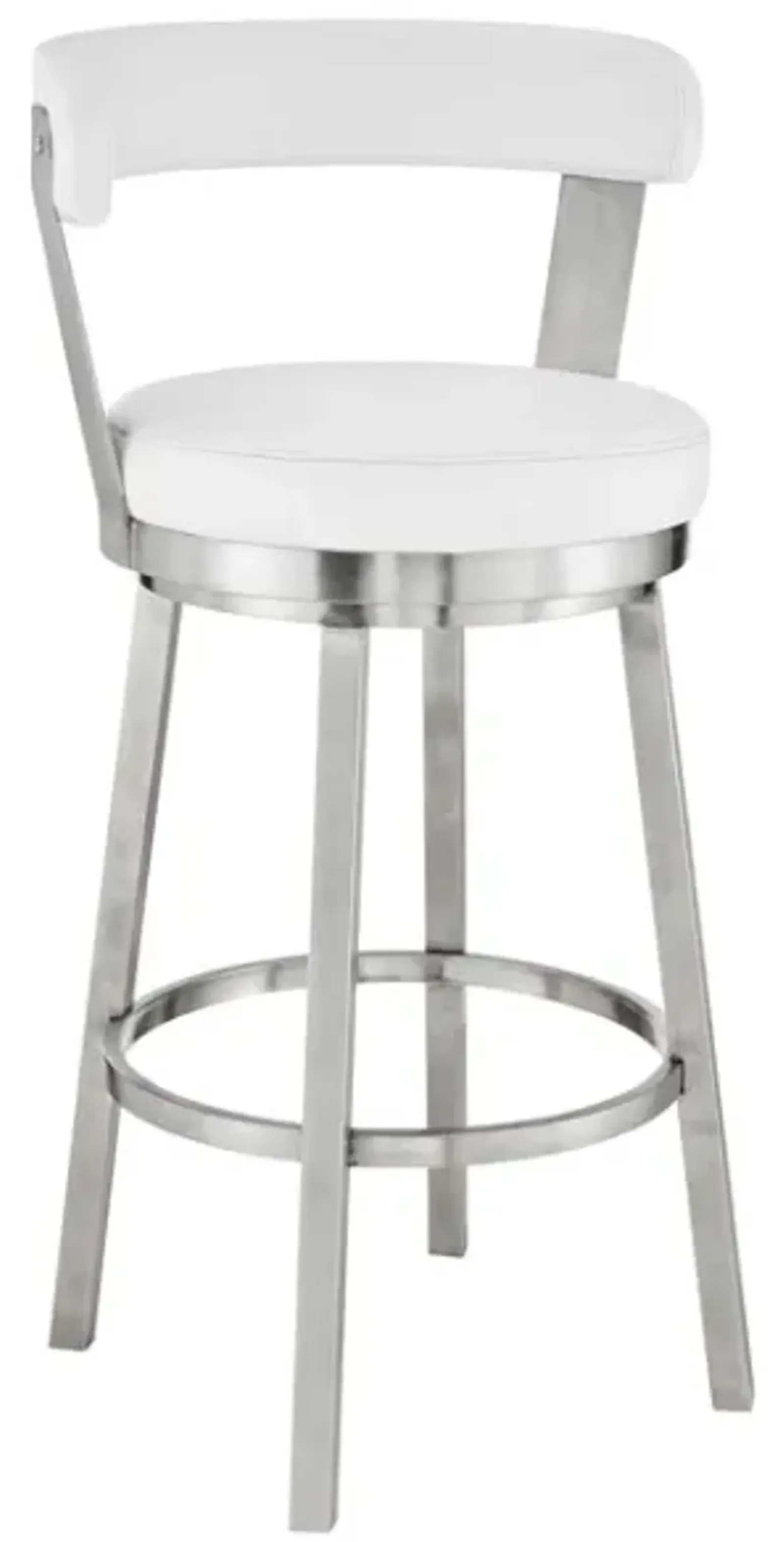 Armen Living Bryant White 26" Swivel Counter Stool