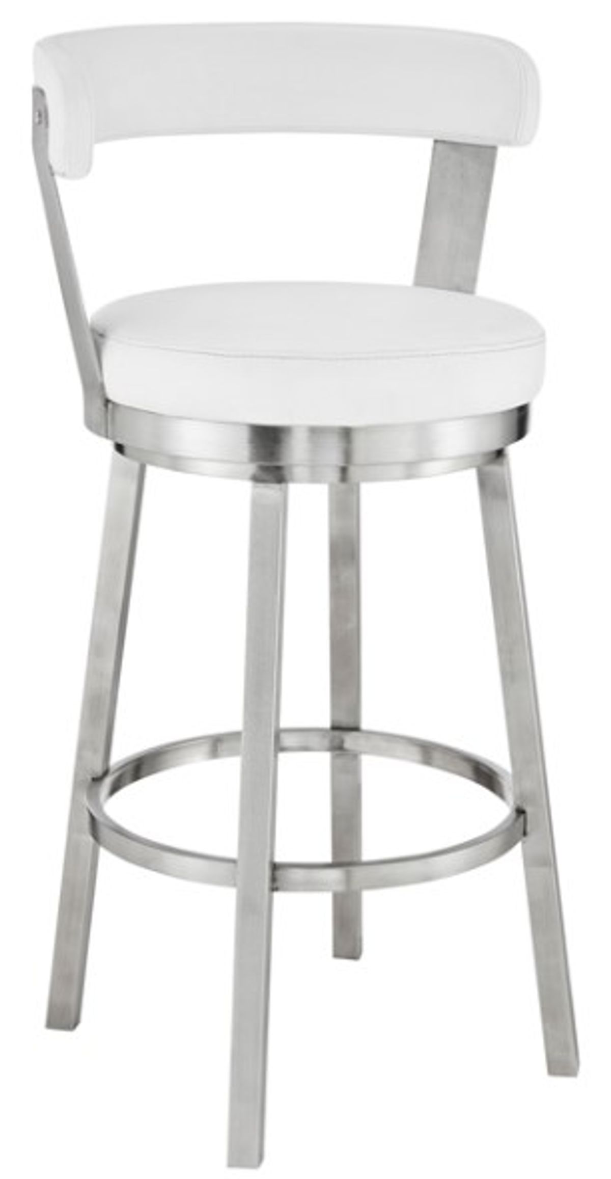 Armen Living Bryant White 26" Swivel Counter Stool