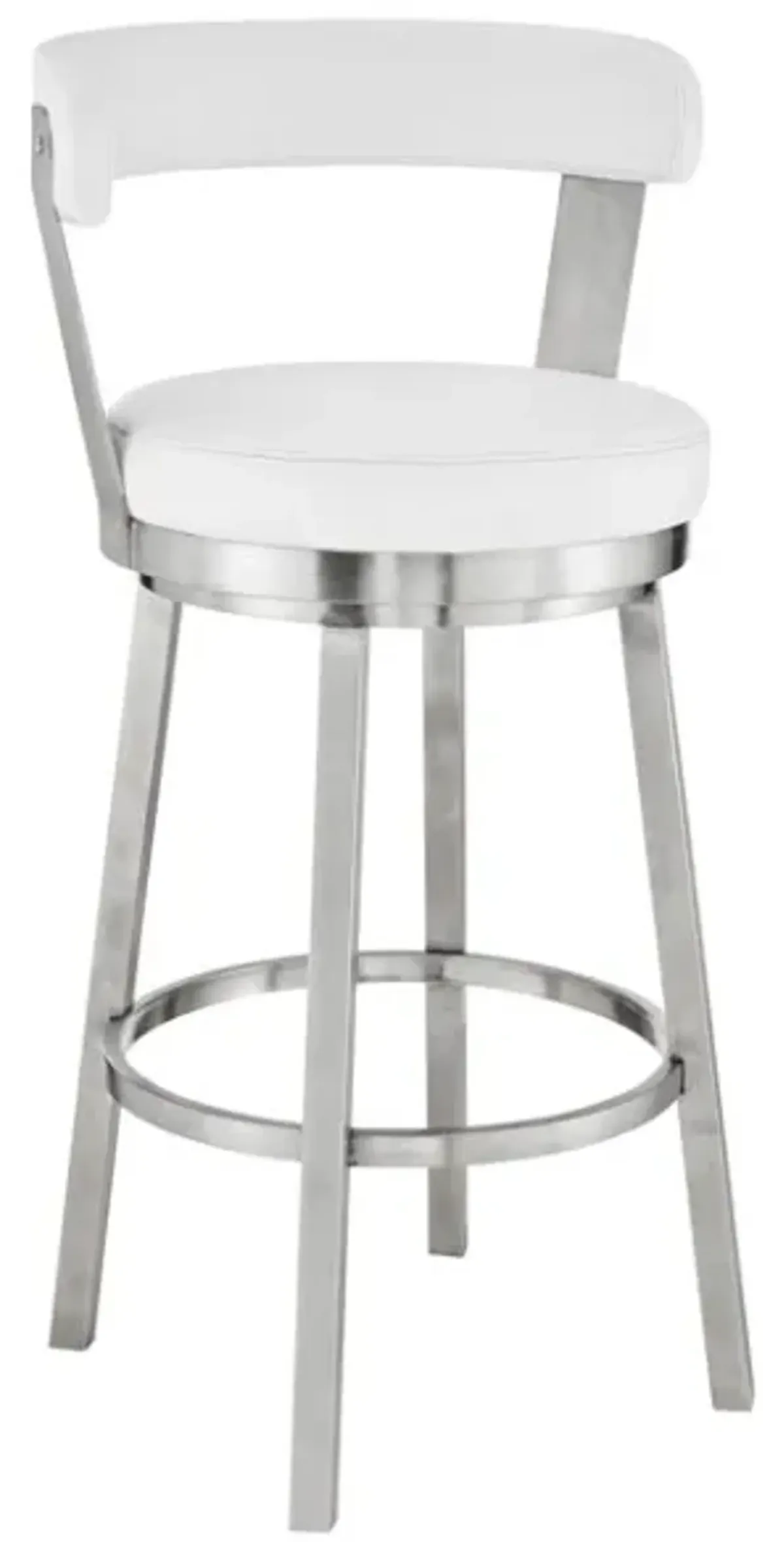 Armen Living Bryant White 30" Swivel Bar Stool