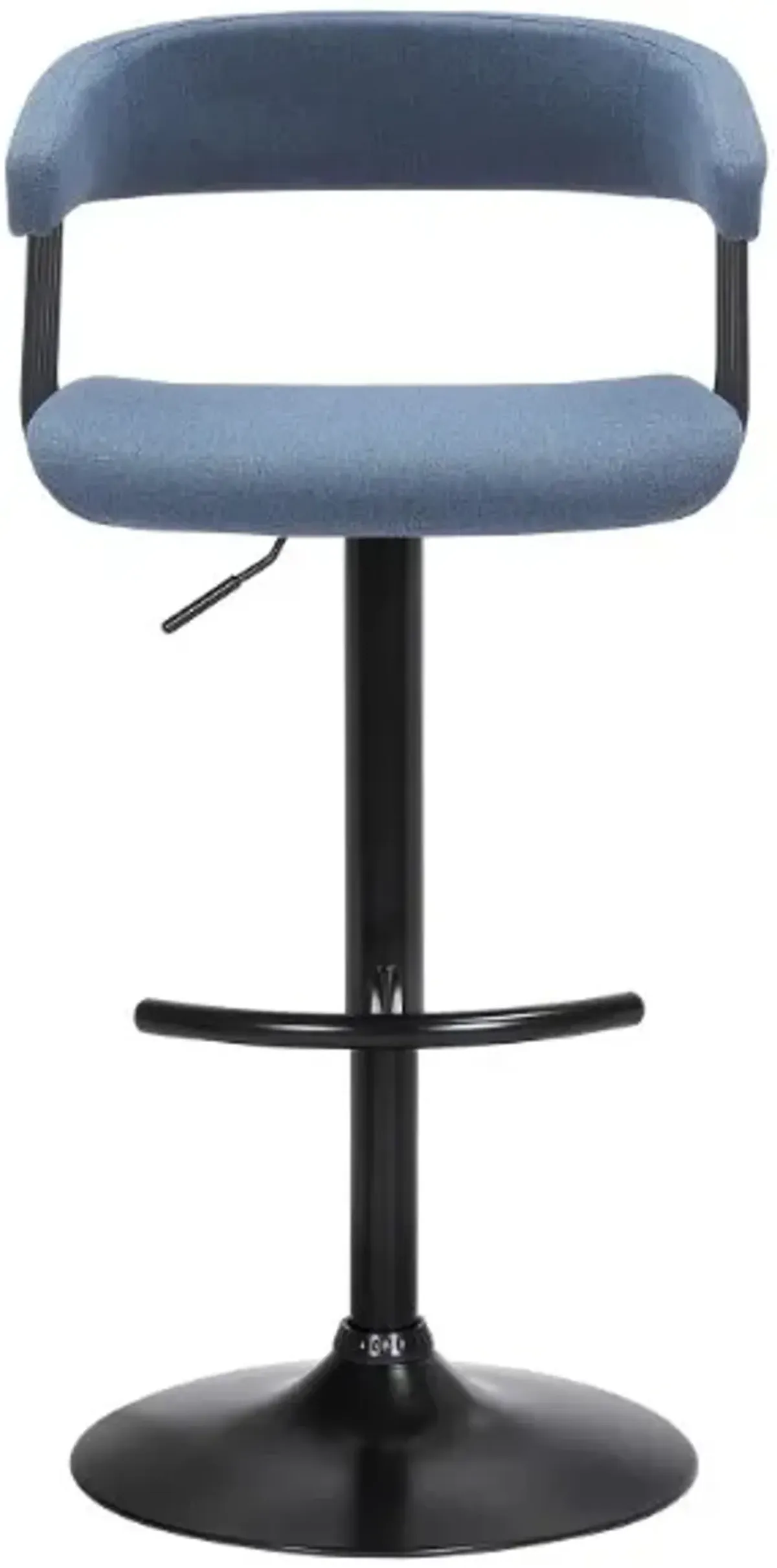 Armen Living Calista Black/Blue Adjustable Bar Stool