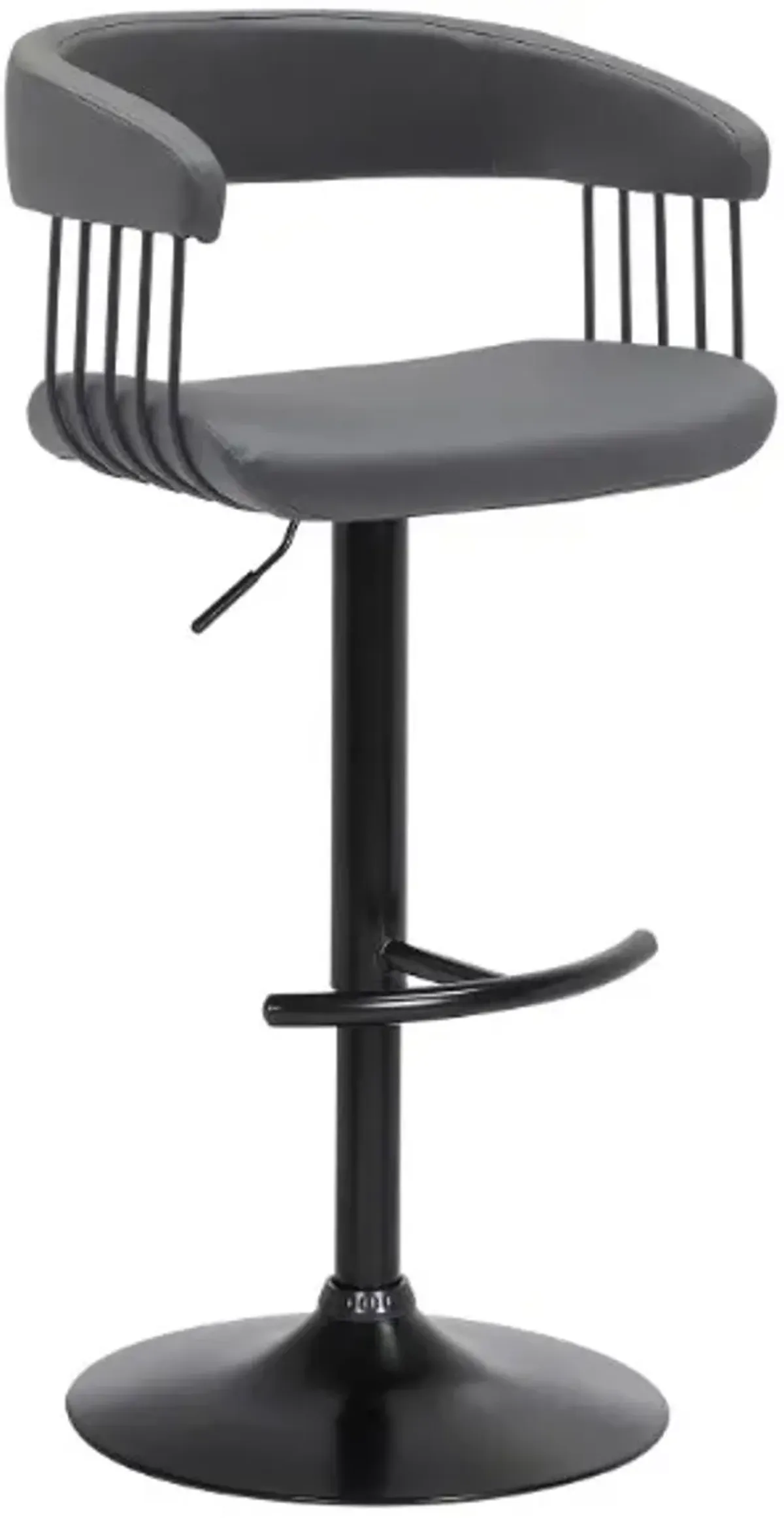 Armen Living Calista Black/Gray Adjustable Bar Stool