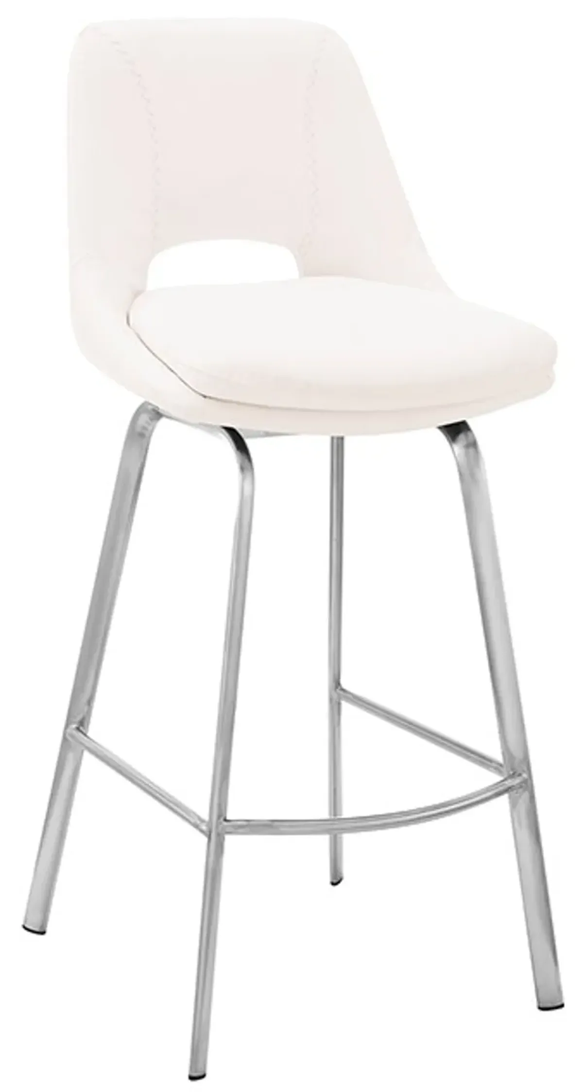 Armen Living Carise White 26" Swivel Counter Stool