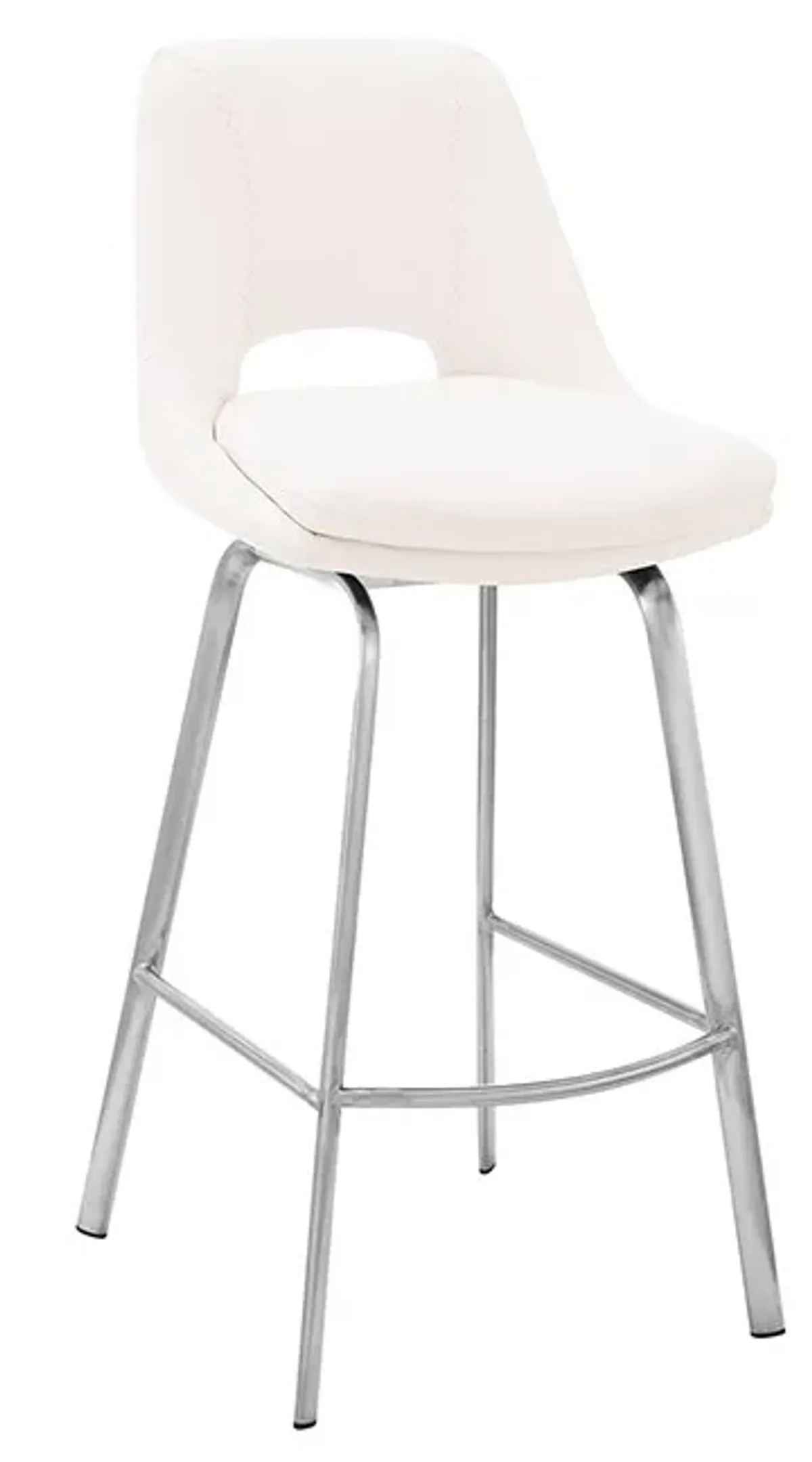 Armen Living Carise White 26" Swivel Counter Stool