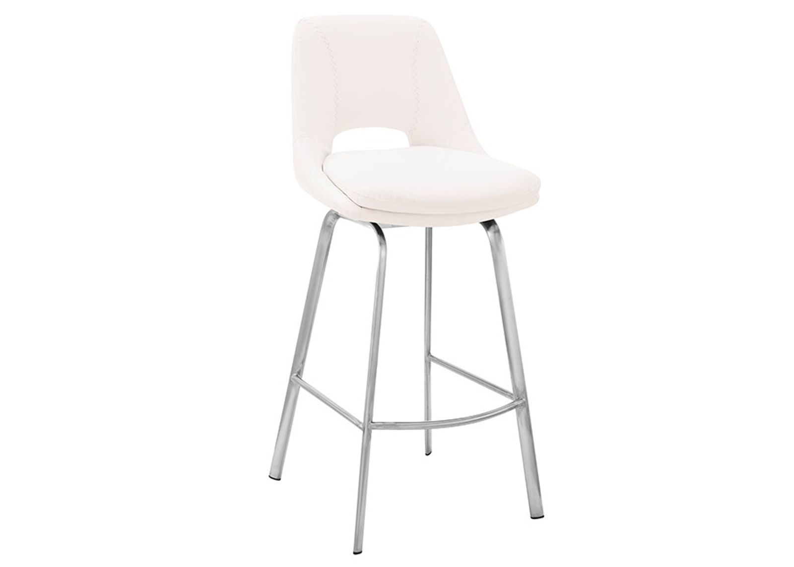 Armen Living Carise White 26" Swivel Counter Stool