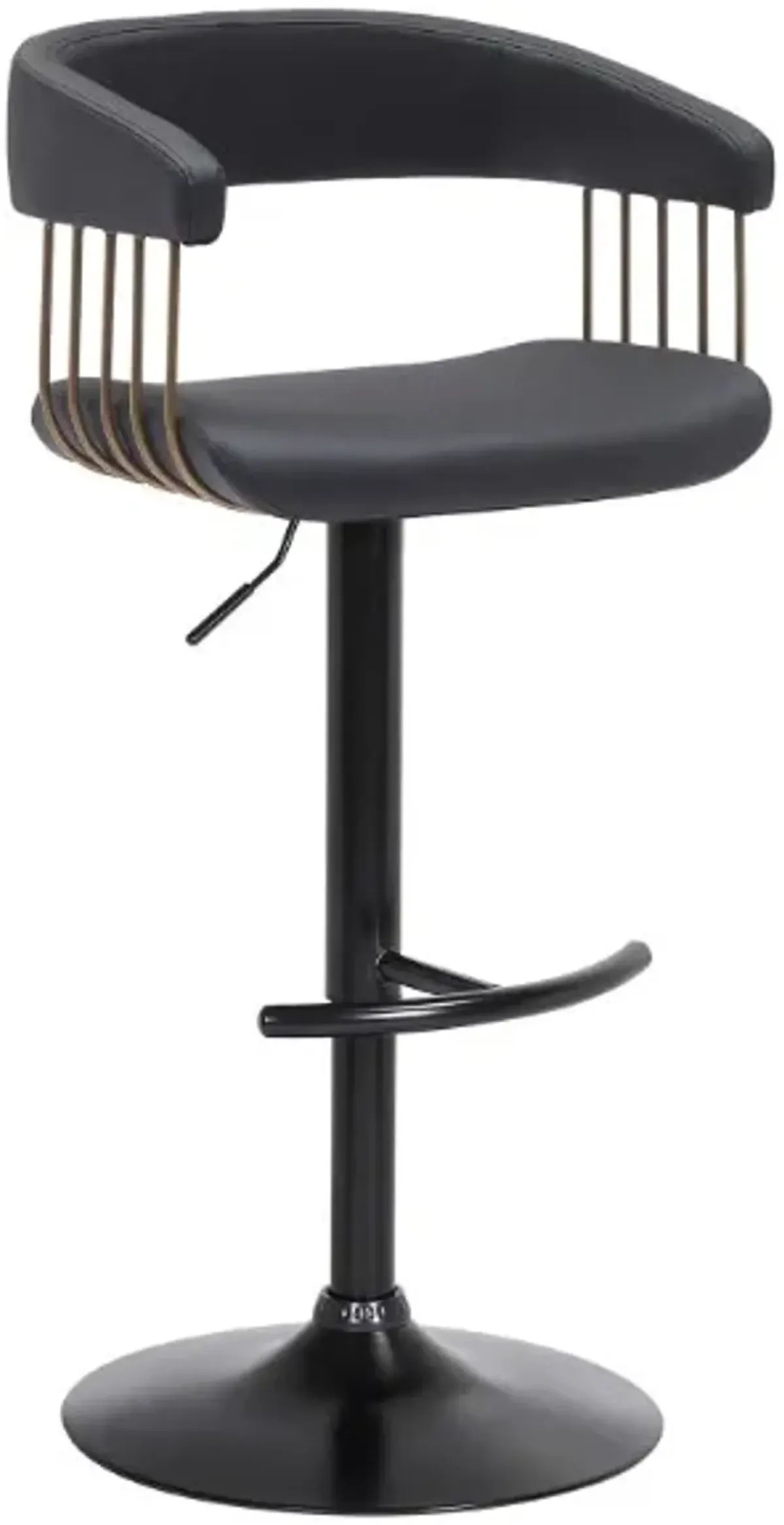 Armen Living Calista Black Upholstered Adjustable Bar Stool