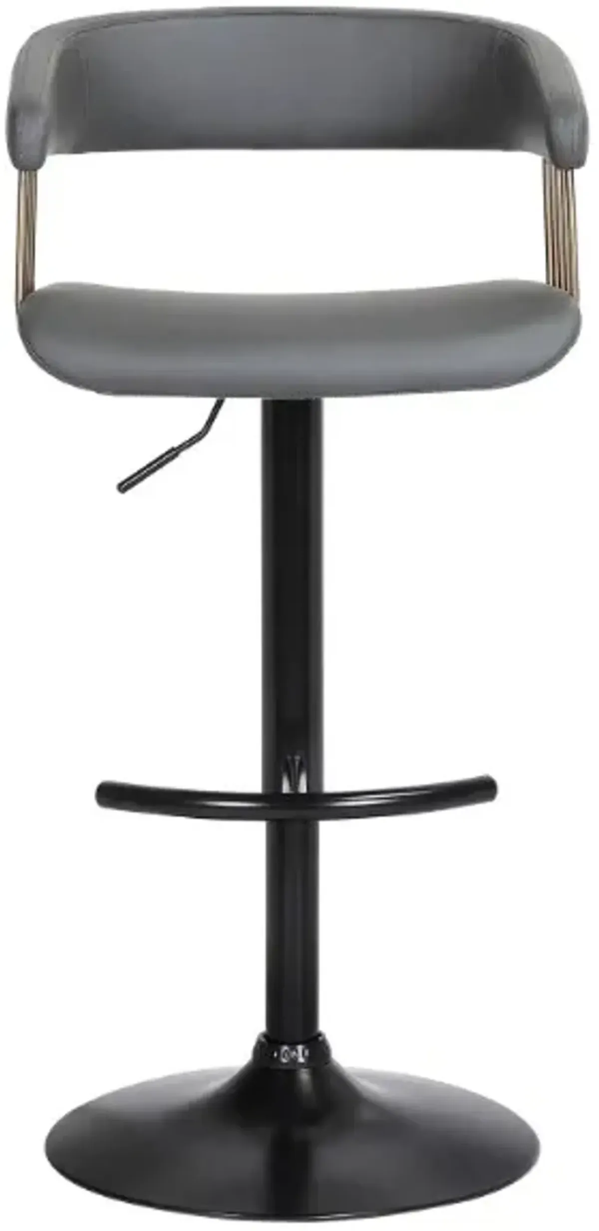 Armen Living Calista Gray/Black Upholstered Adjustable Bar Stool