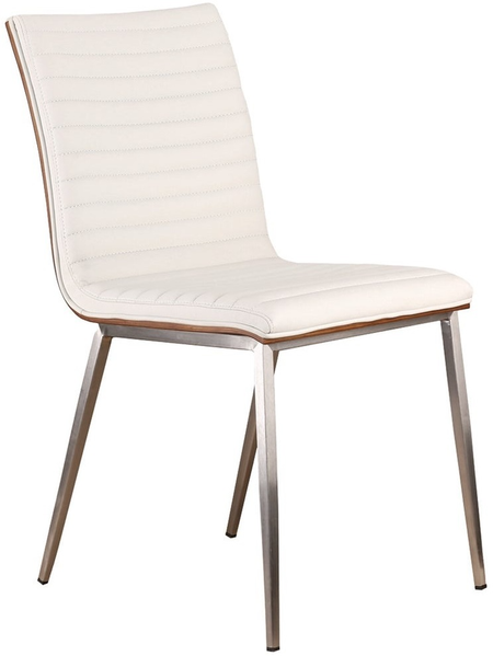 Armen Living Cafe 2-Piece White Dining Chairs